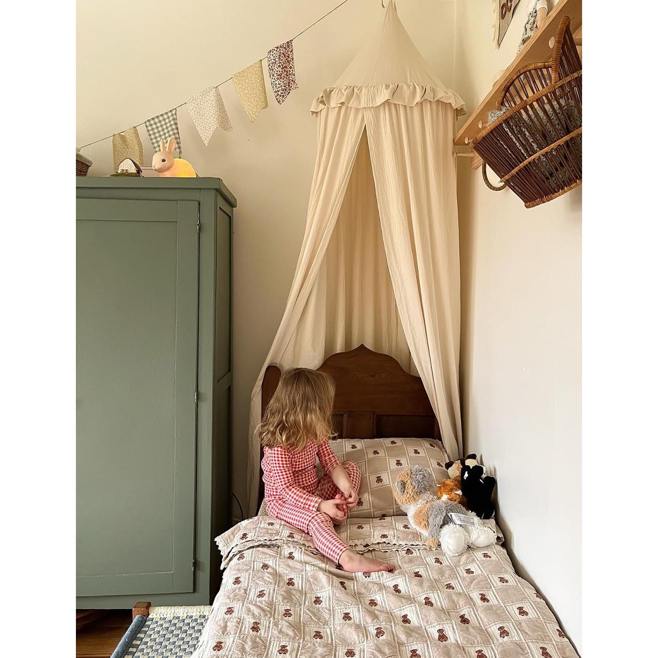 Dosel para Cama Infantil JIKAL Algodón 241 cm Beige