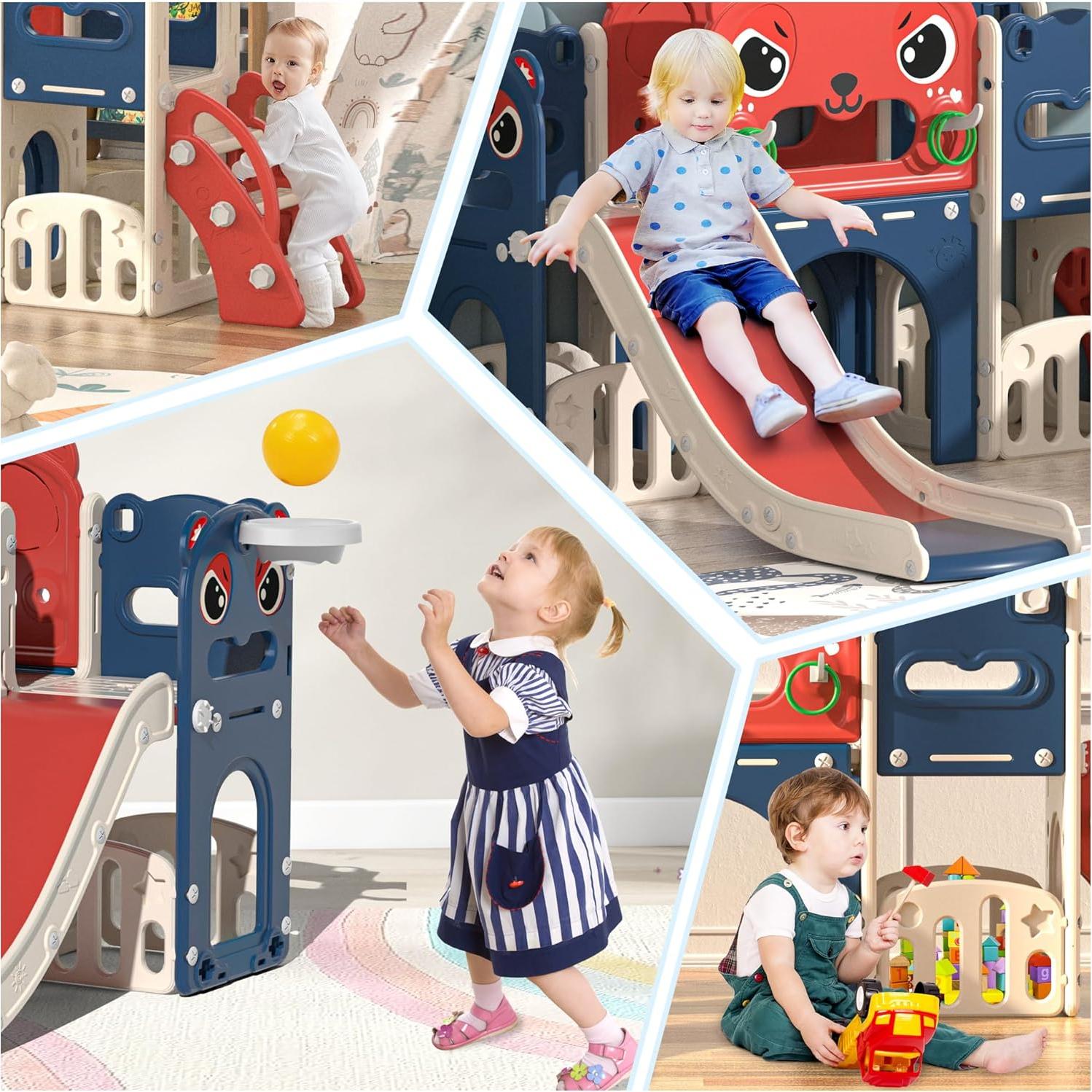 Juego de Escalera y Tobogán 9-en-1 Nyeekoy para Niños