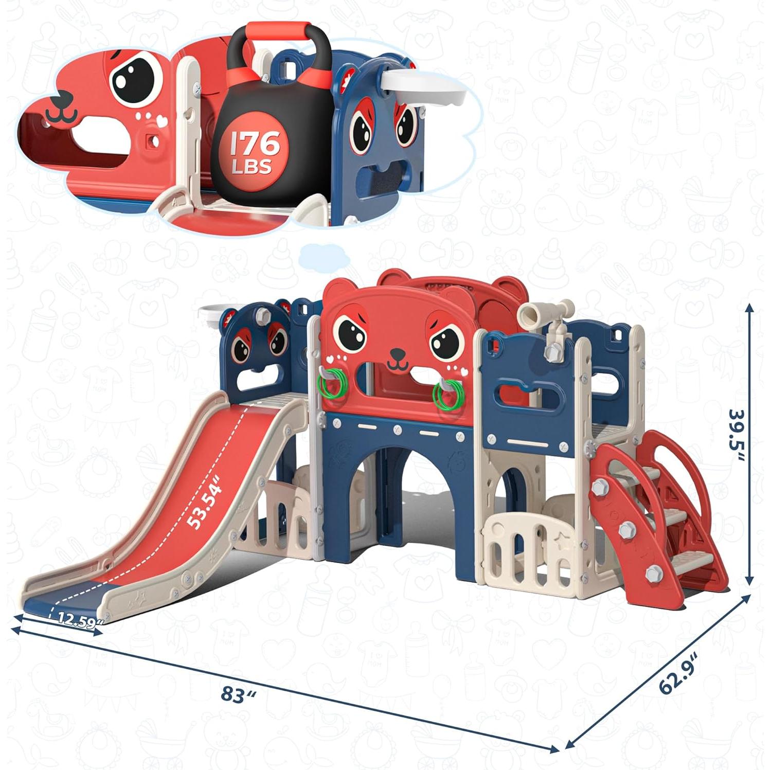 Juego de Escalera y Tobogán 9-en-1 Nyeekoy para Niños