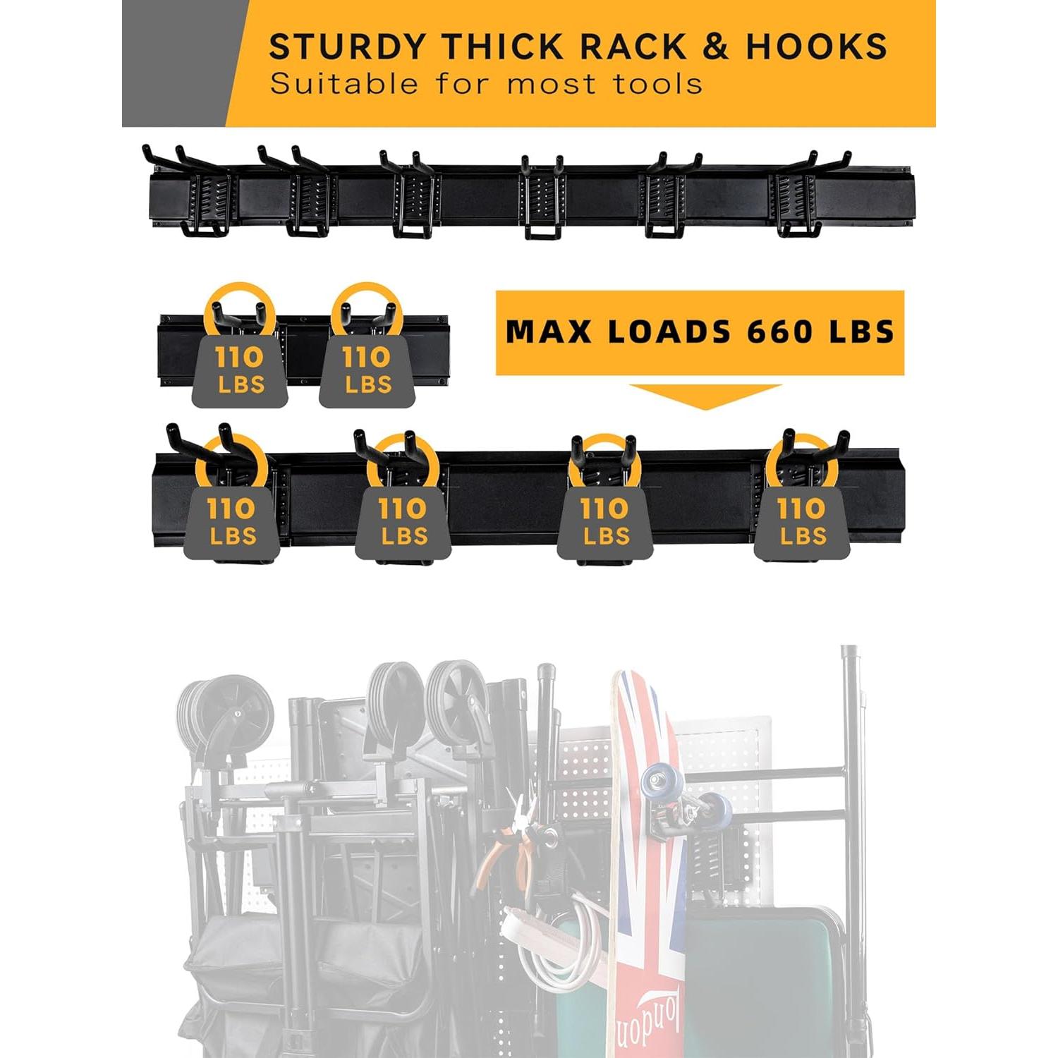 Organizador de Herramientas de Jardín YOUNITA 121.92 cm 6 Ganchos