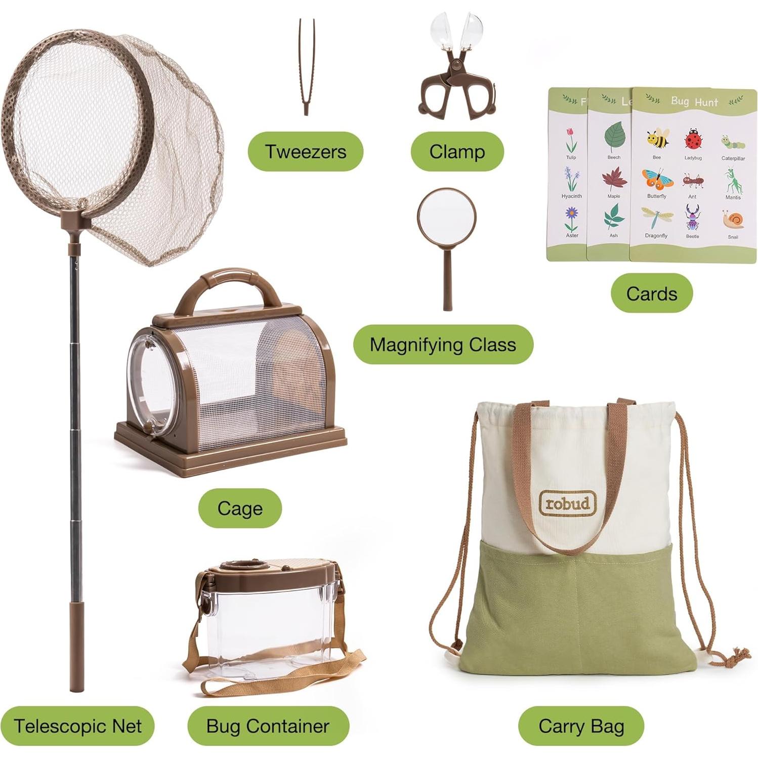 Kit de Exploración al Aire Libre ROBUD para Niños - 1 Set Verde