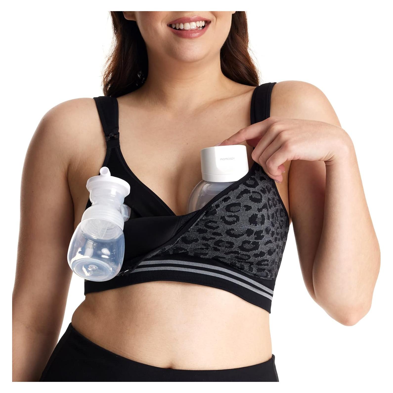 Sujetador de Extracción Manos Libres Momcozy Leopardo Negro