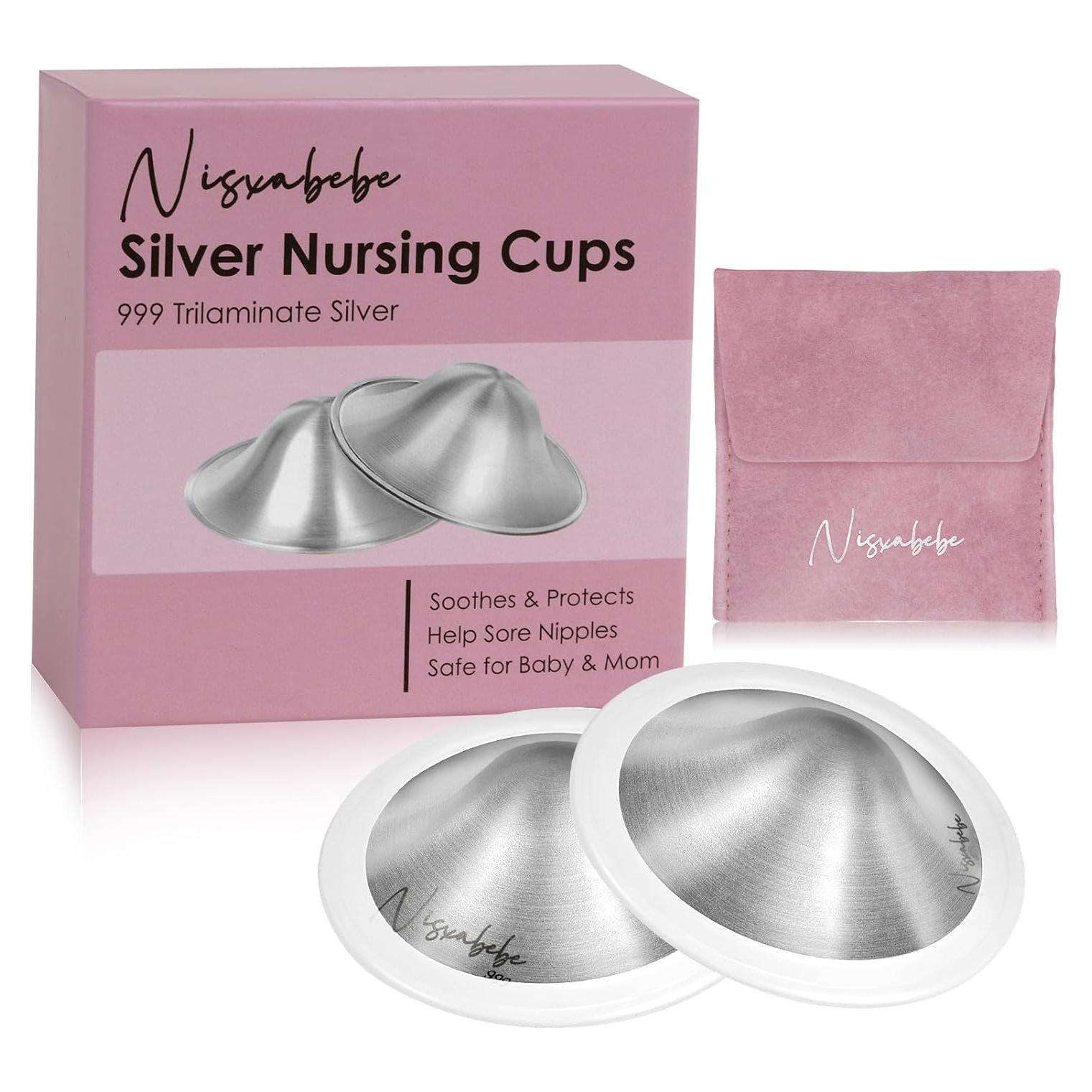 Copas de Lactancia Nisxabebe Plata Trilaminada XL con Silicona