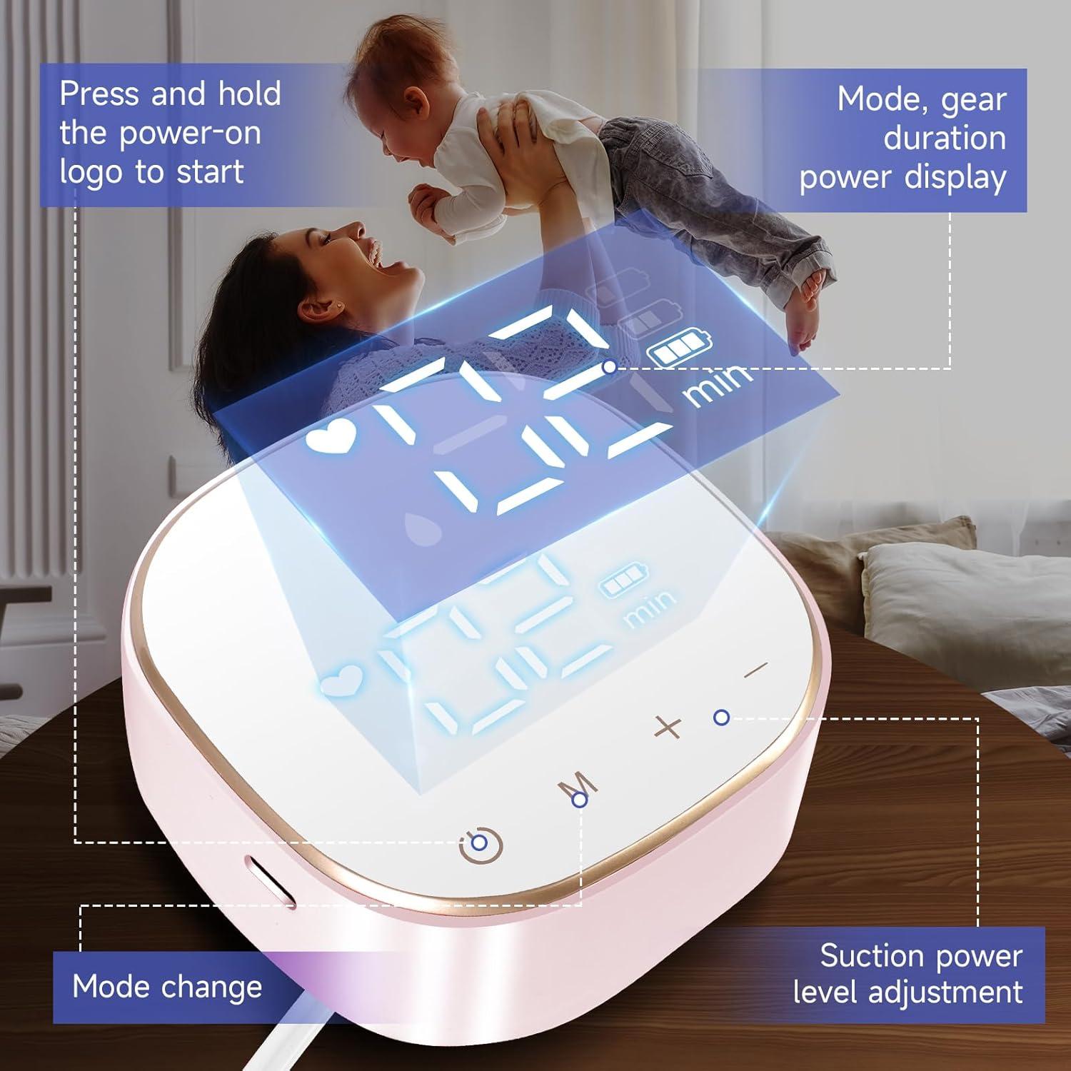 Corrector de pezones invertidos eléctrico LED Rosa - Portátil