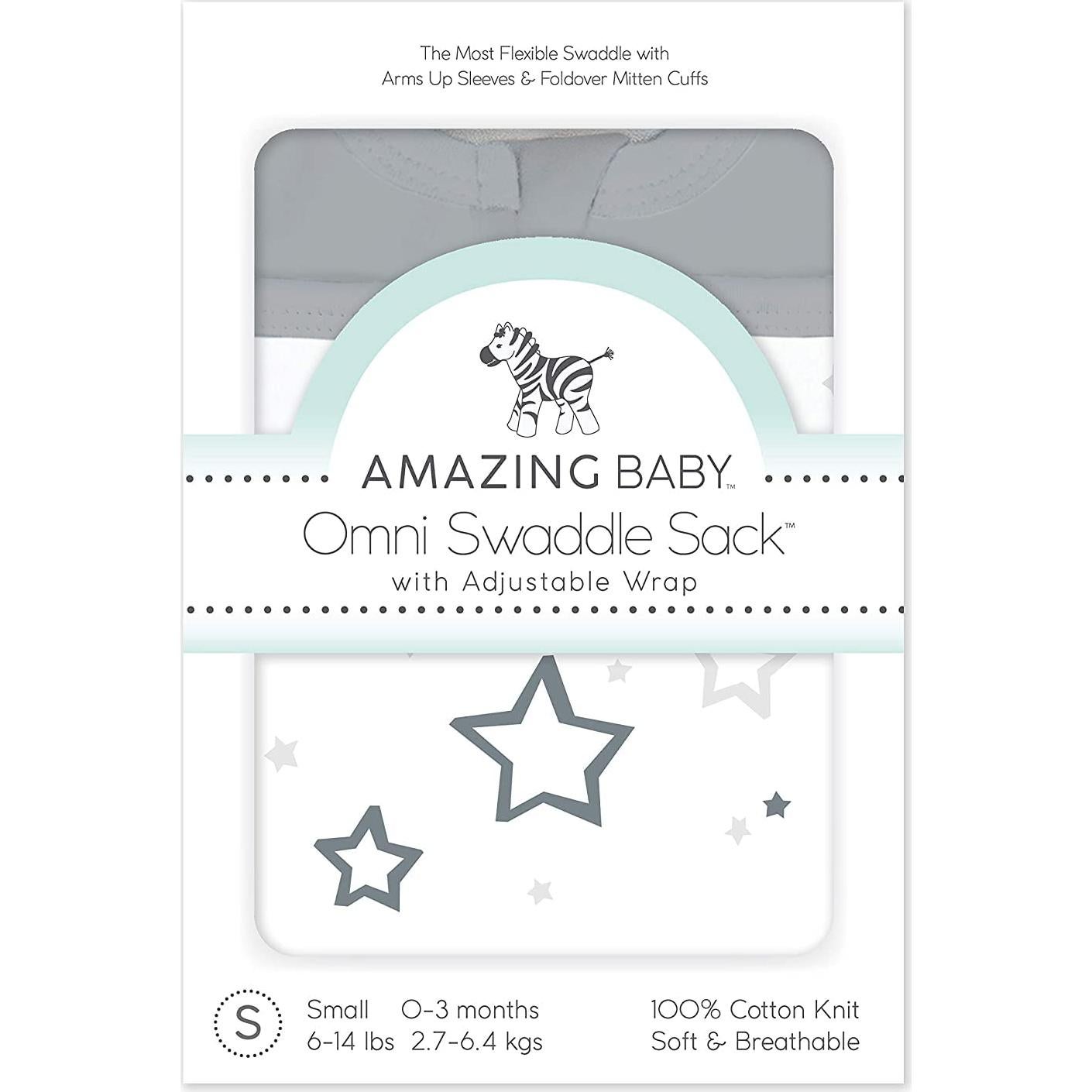 Saco de Dormir Transicional Omni SwaddleDesigns Estrellas Grises 0-3m