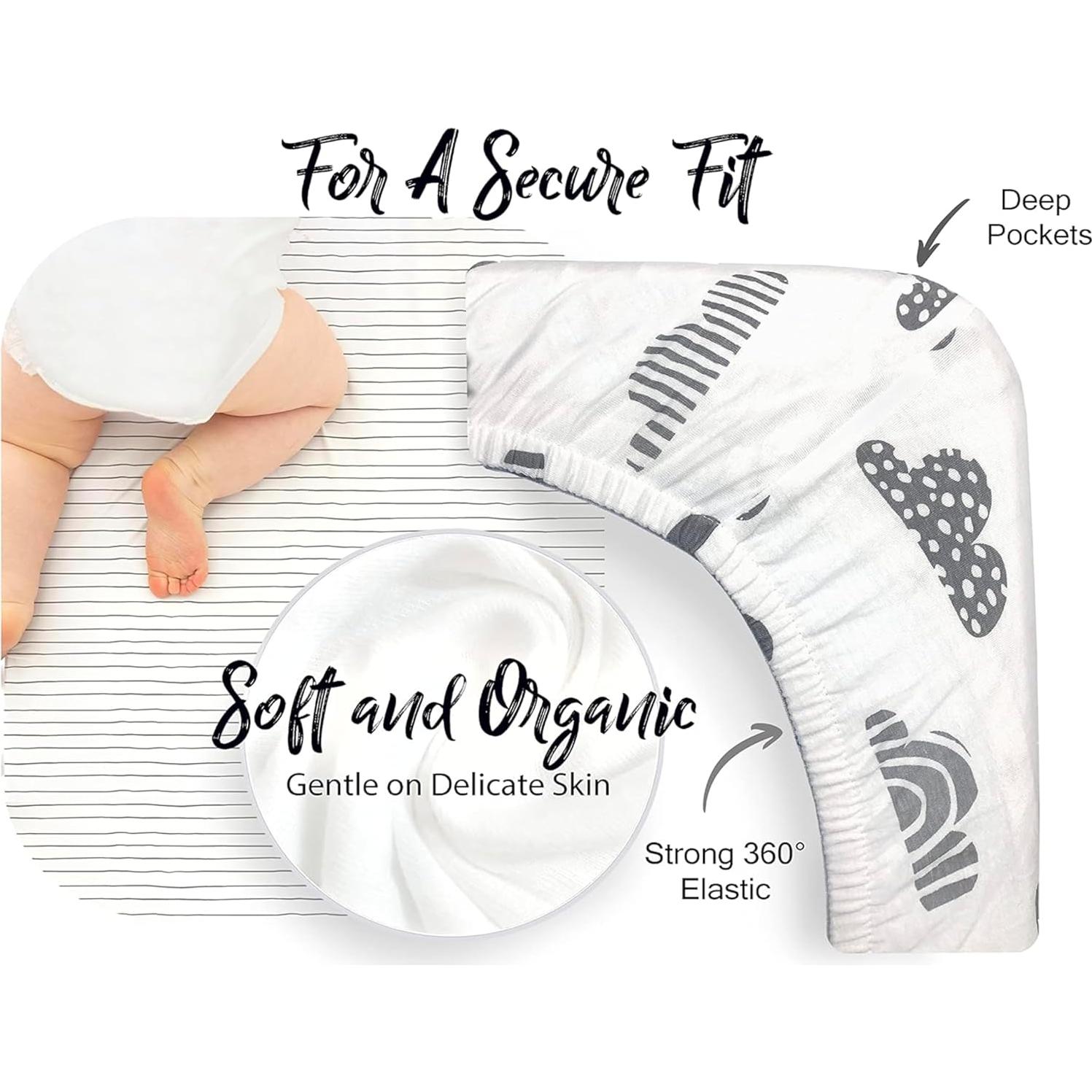 Sábanas Ajustables 100% Algodón Orgánico Cambria Baby 2 Pk