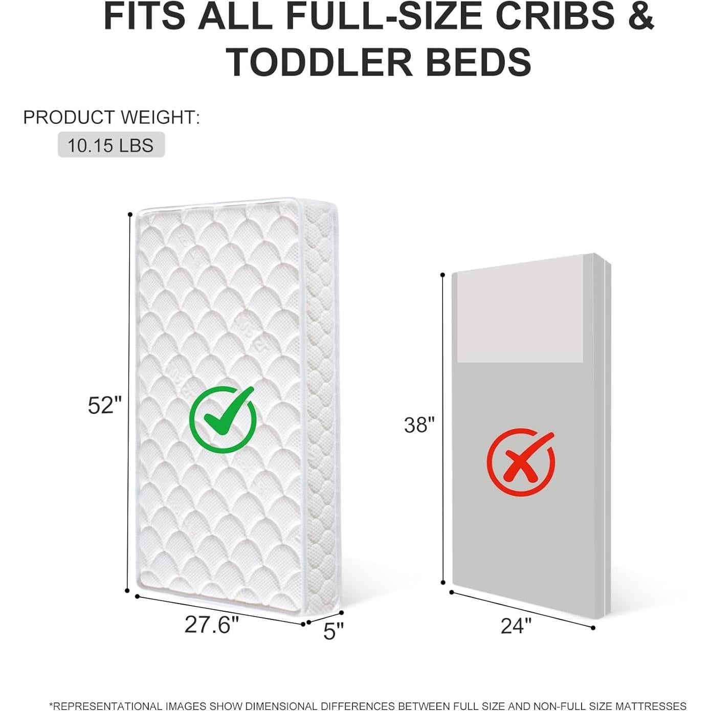 Colchón de Cuna y Niños JZ-04 132 cm x 70 cm Transpirable