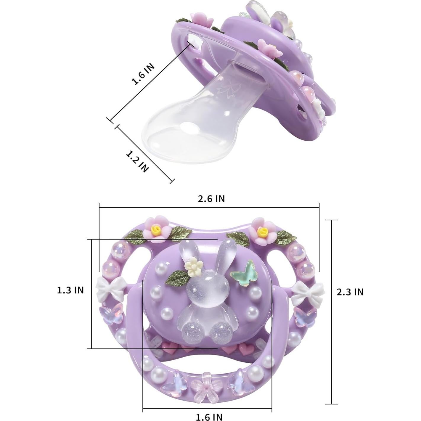 Chupete Adulto CutiePlusU Mariposa y Conejo Silicona 5.08cm