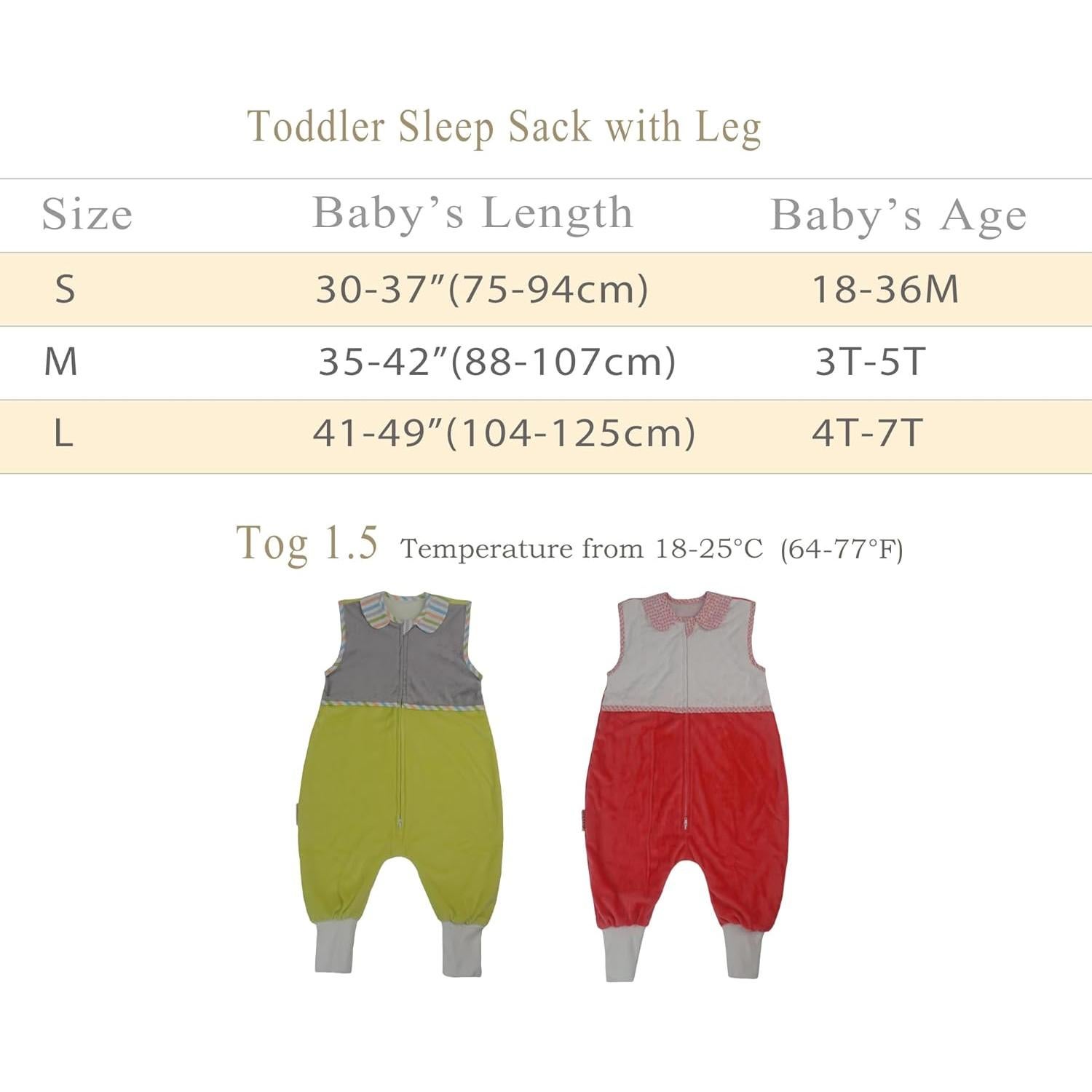 Saco de dormir para niños 1.5 TOG con pies NVLS-RED-S