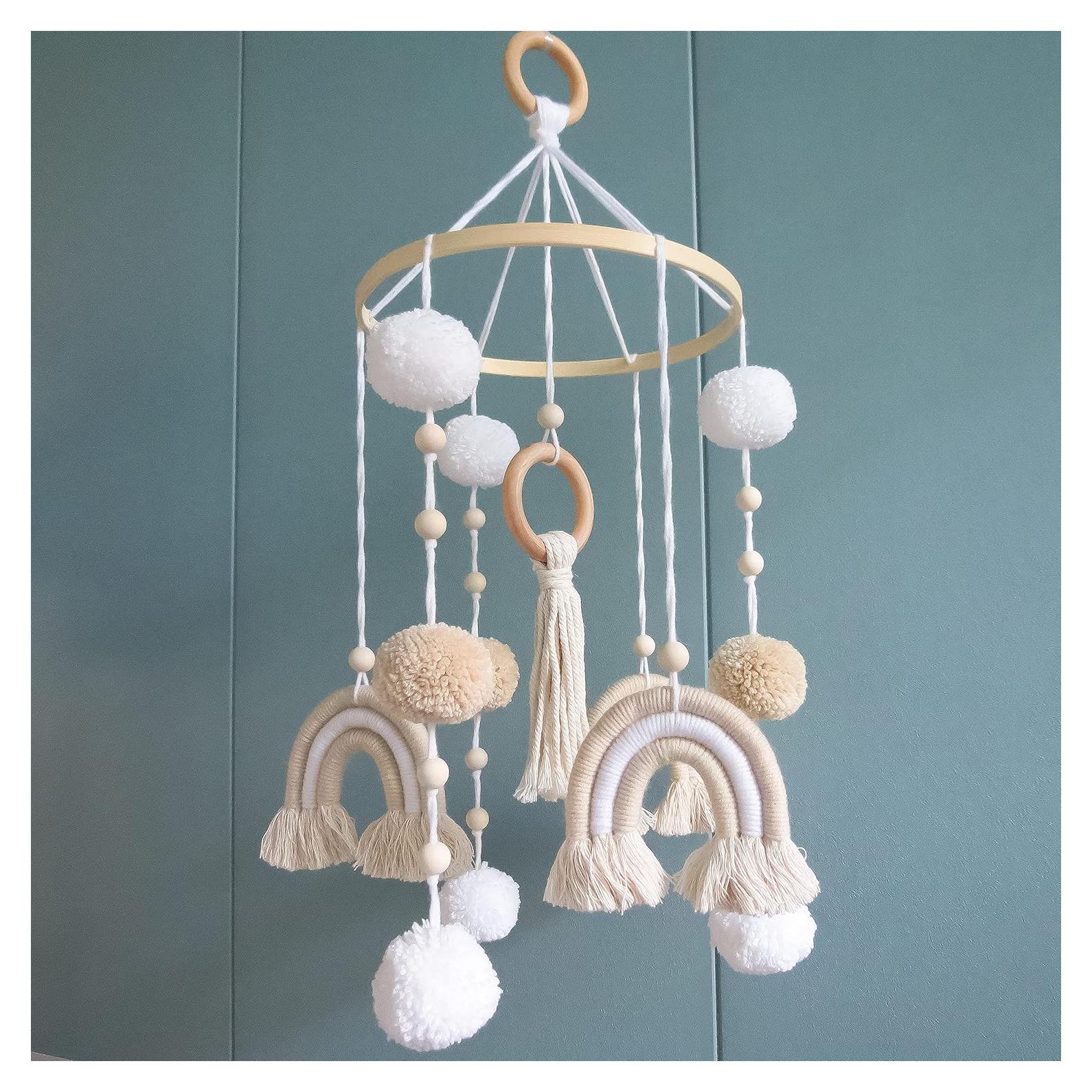 Móvil de Bebé Boho Arcoíris Goukurlsma 50.8 cm Algodón