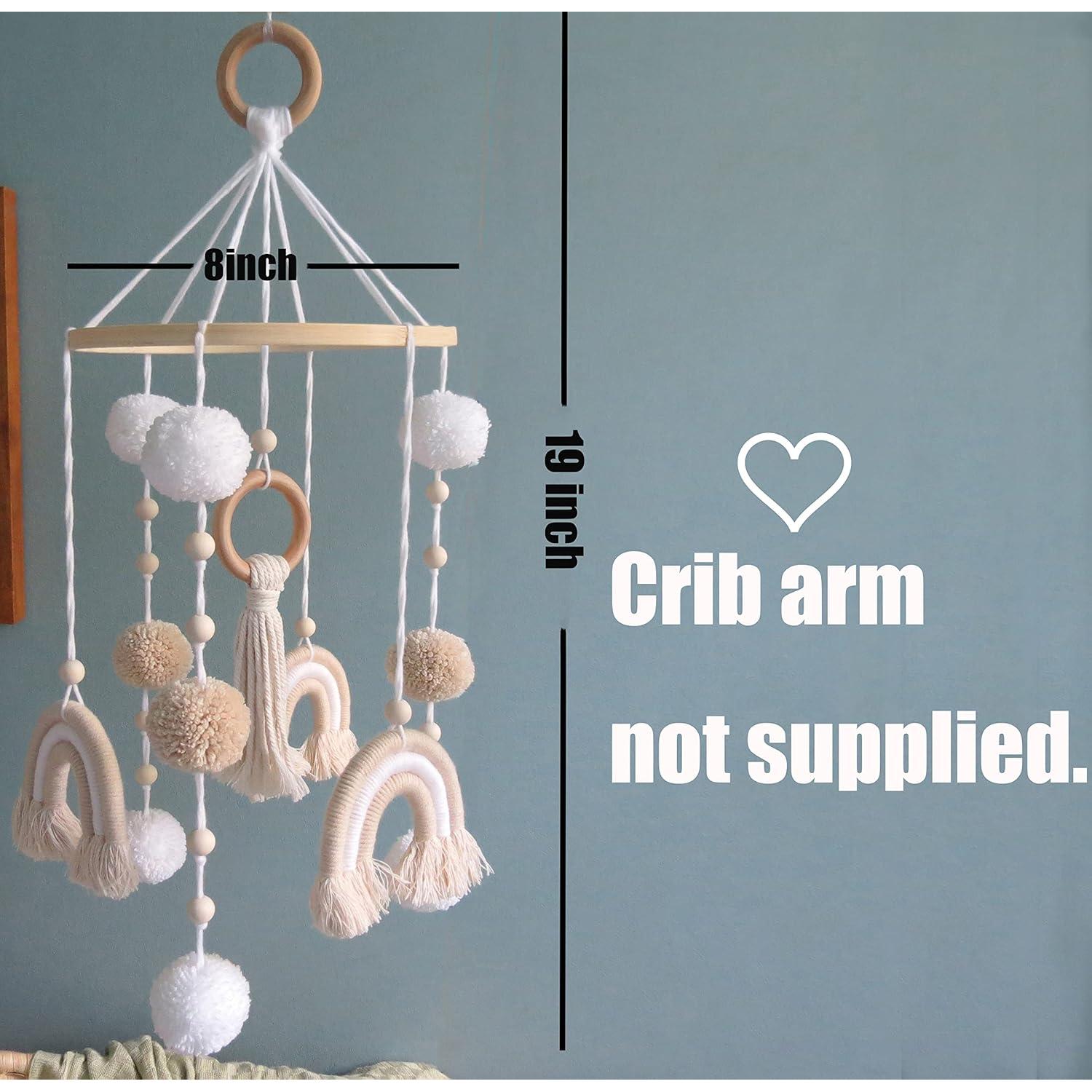 Móvil de Bebé Boho Arcoíris Goukurlsma 50.8 cm Algodón