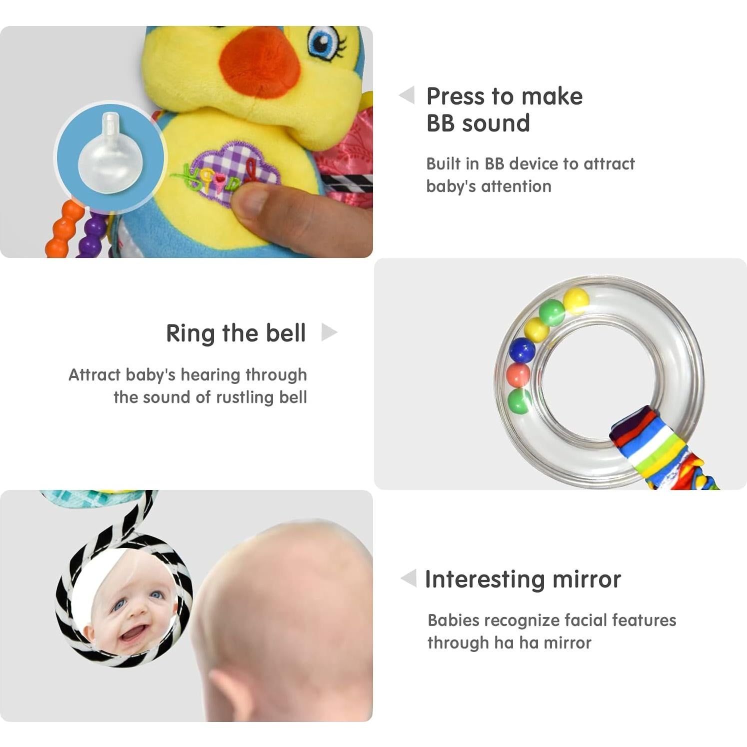 Sonajero para Bebés Tommyhome Pájaro con Mordedor y Campana