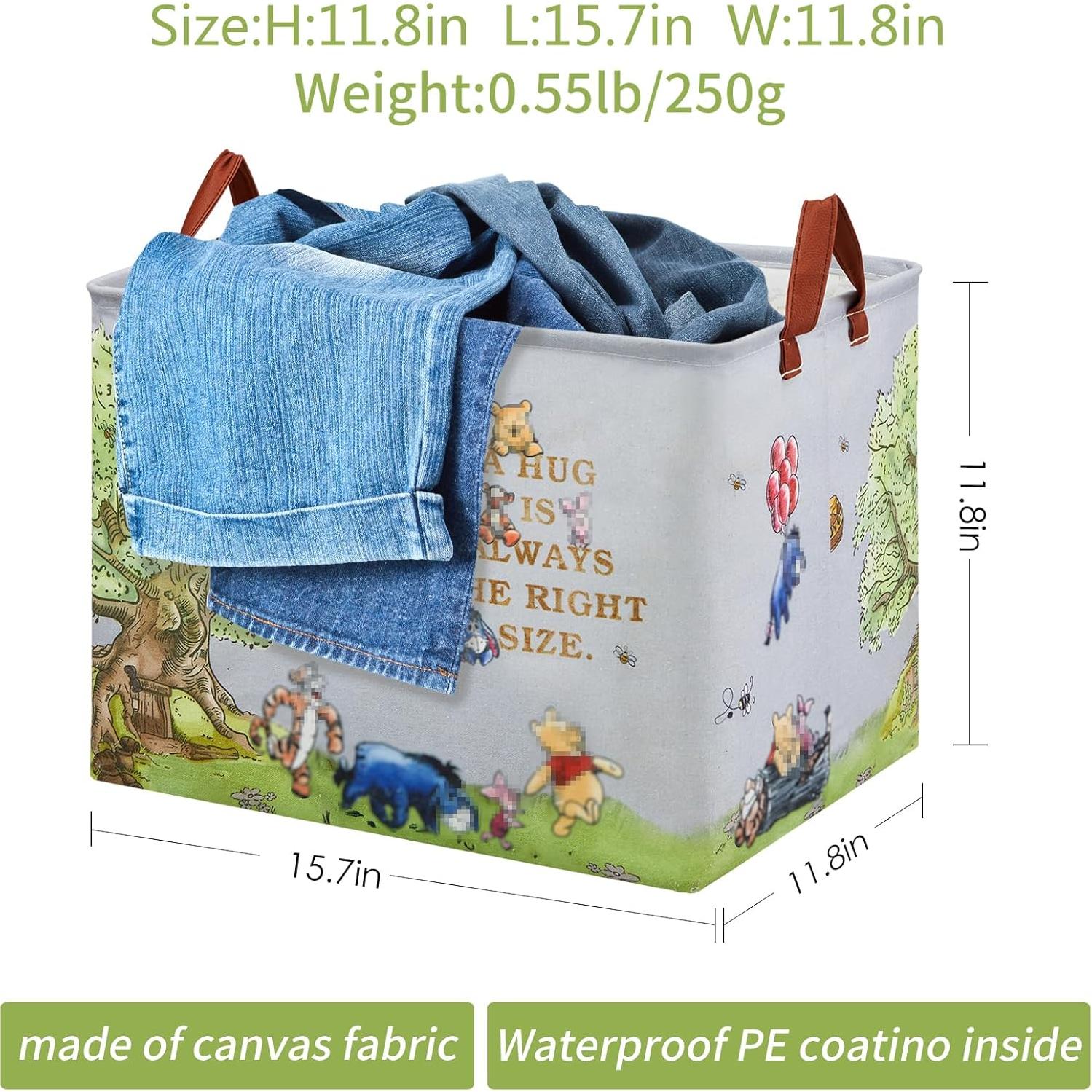 Cesta de Almacenamiento Plegable X-SIGA Oso Grande 40x30cm Gris