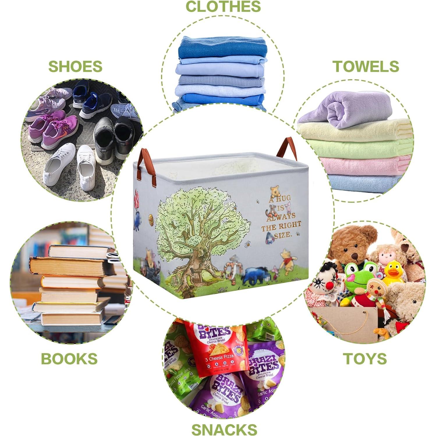 Cesta de Almacenamiento Plegable X-SIGA Oso Grande 40x30cm Gris