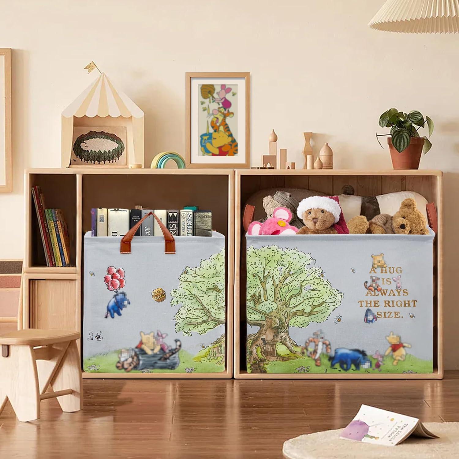 Cesta de Almacenamiento Plegable X-SIGA Oso Grande 40x30cm Gris