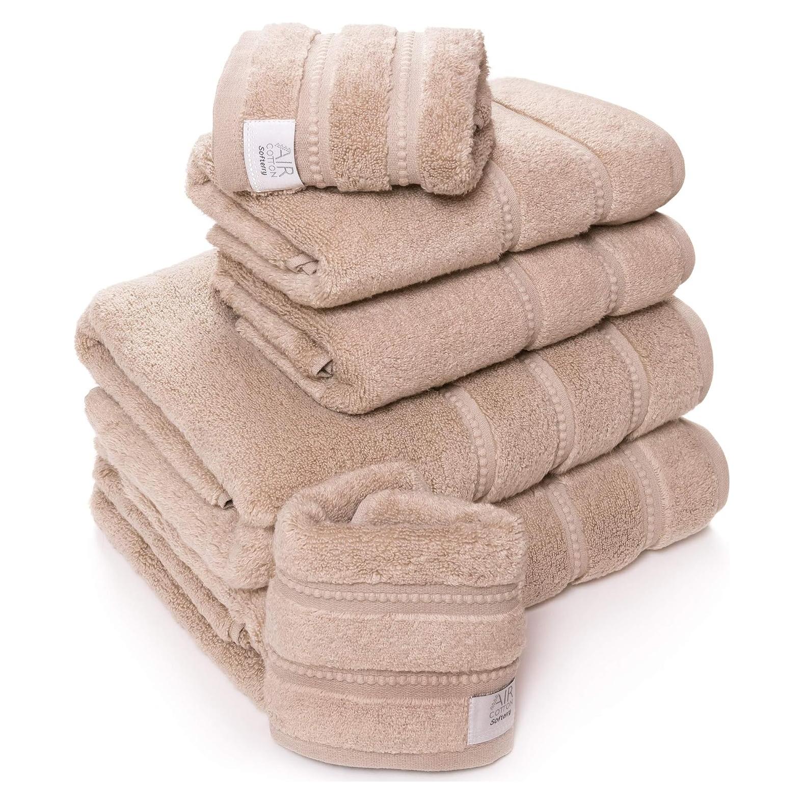 Juego de Toallas de Baño Softerry Baby Skin - 100% Algodón - Beige - 6 Piezas