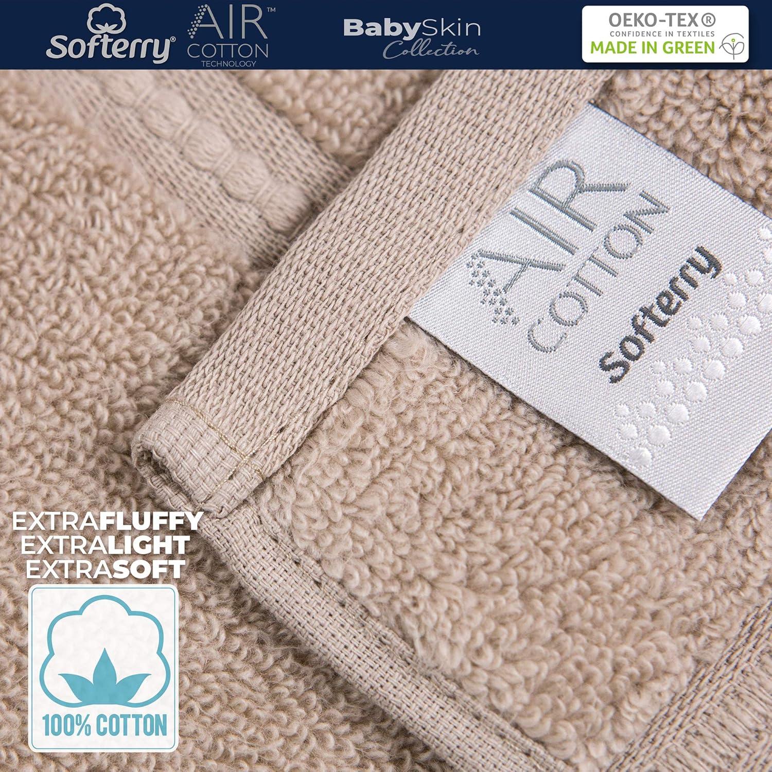 Juego de Toallas de Baño Softerry Baby Skin - 100% Algodón - Beige - 6 Piezas