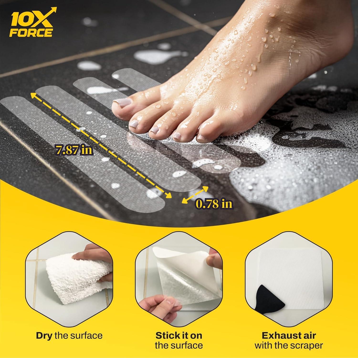 Pegatinas Antideslizantes 10XFORCE para Baño - Grano de Diamante