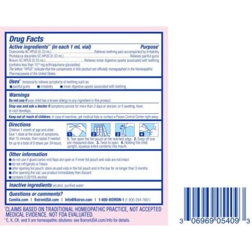 Boiron Camilia Gotas para Dentición 30 Dosis Bebés