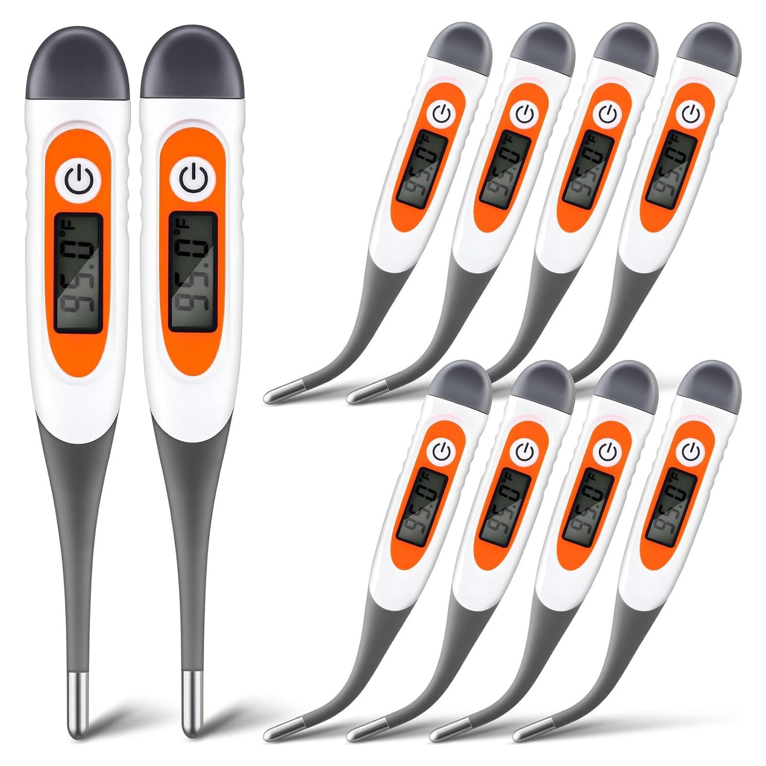 Termómetro Digital Oral TrelaCo 10 Pcs Punta Flexible Gris