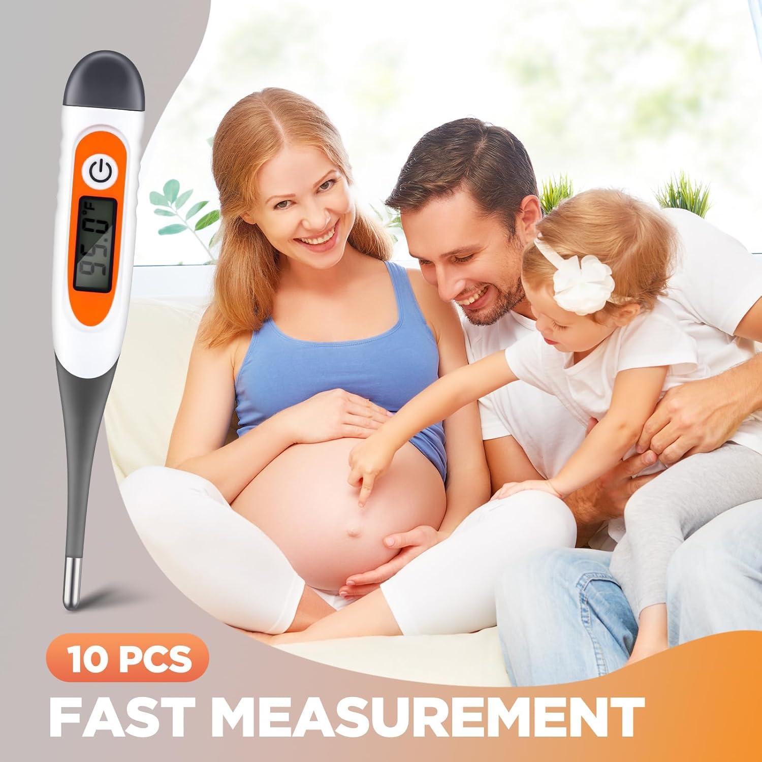 Termómetro Digital Oral TrelaCo 10 Pcs Punta Flexible Gris