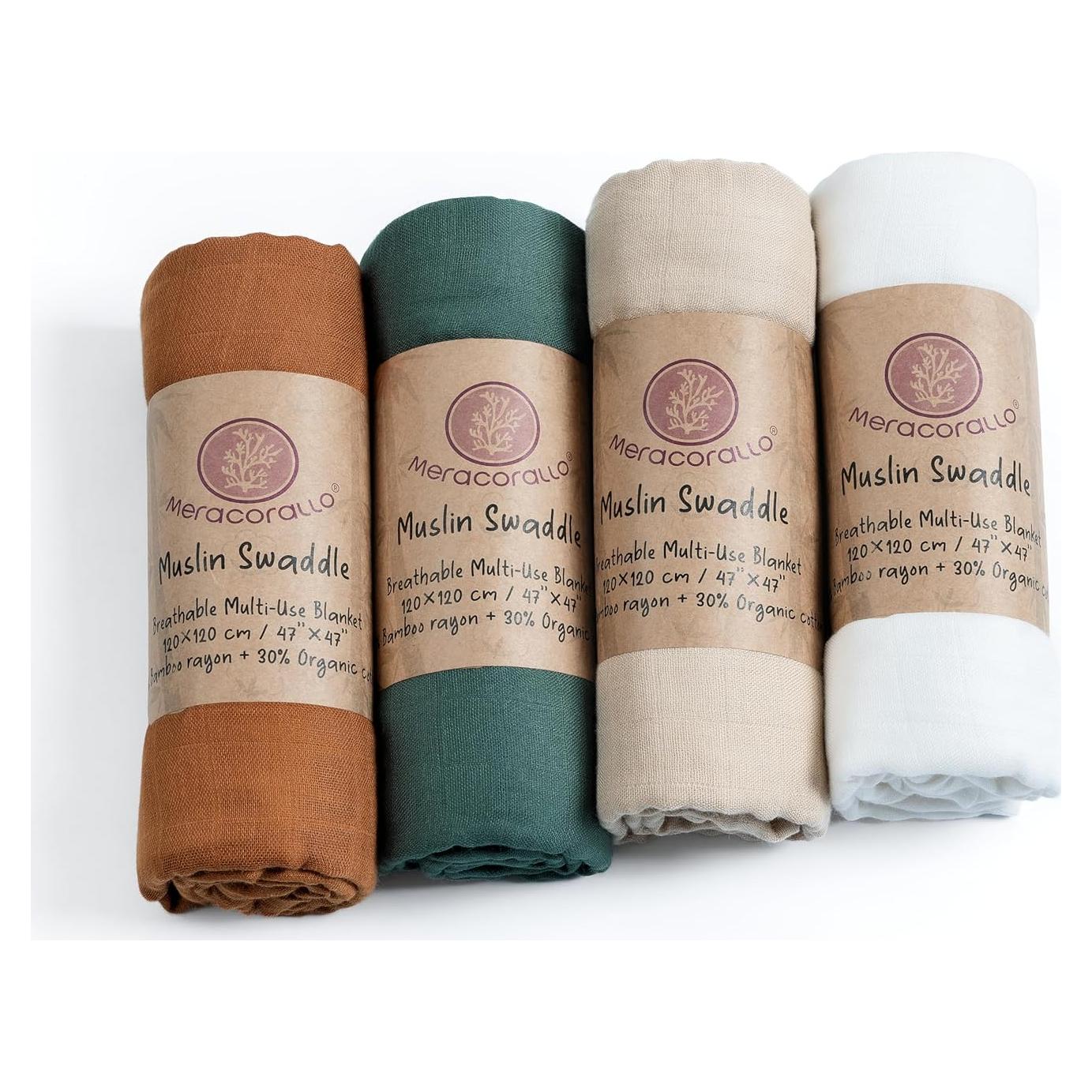 Manta de Muselina Meracorallo 120x120 cm 4 Colores Suaves