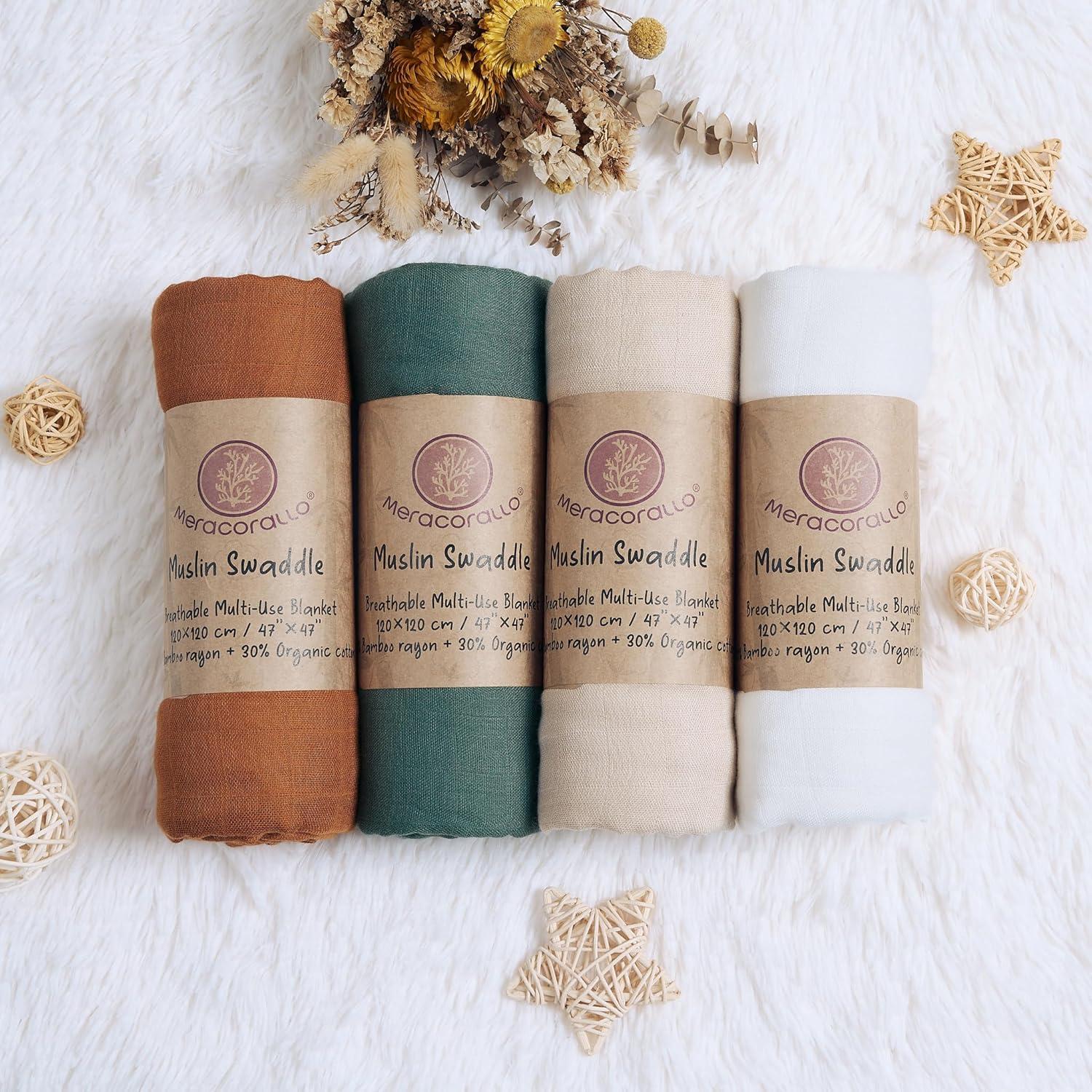 Manta de Muselina Meracorallo 120x120 cm 4 Colores Suaves