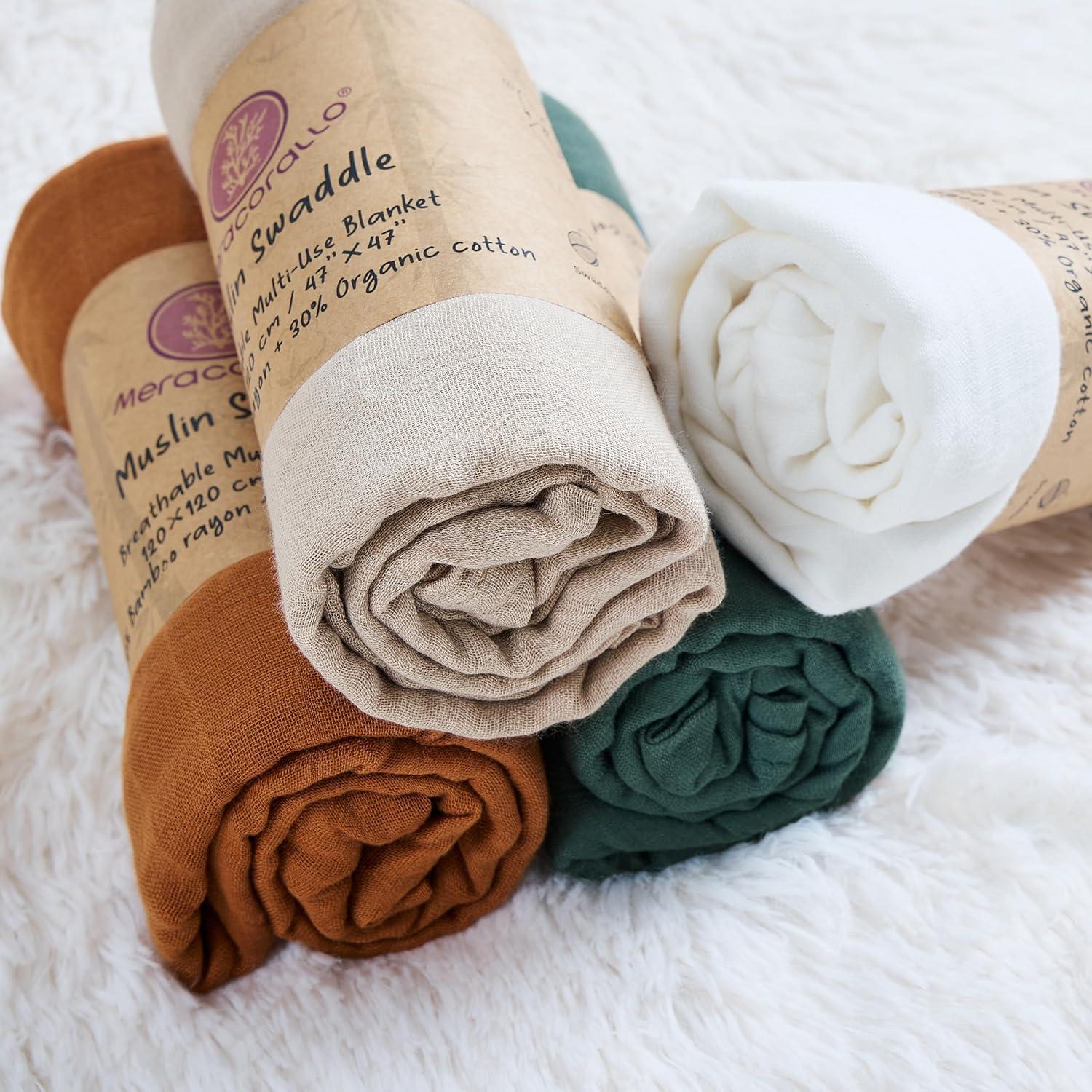 Manta de Muselina Meracorallo 120x120 cm 4 Colores Suaves