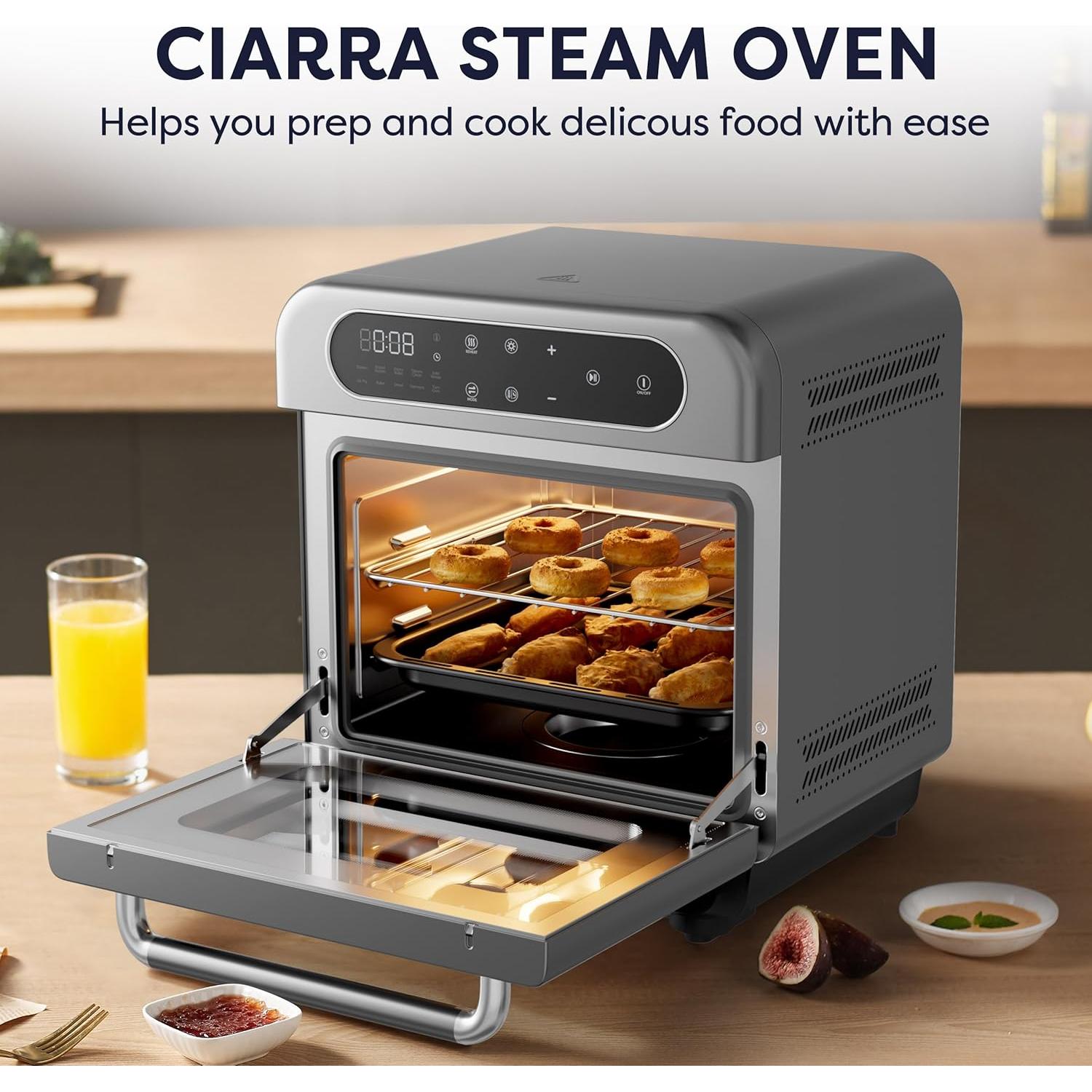 Horno de Vapor 8-en-1 CIARRA 13QT con Freidora de Aire
