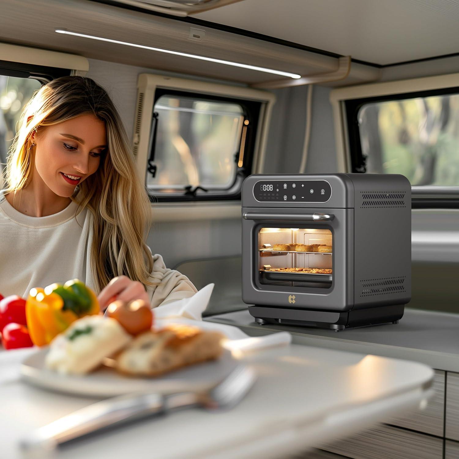 Horno de Vapor 8-en-1 CIARRA 13QT con Freidora de Aire