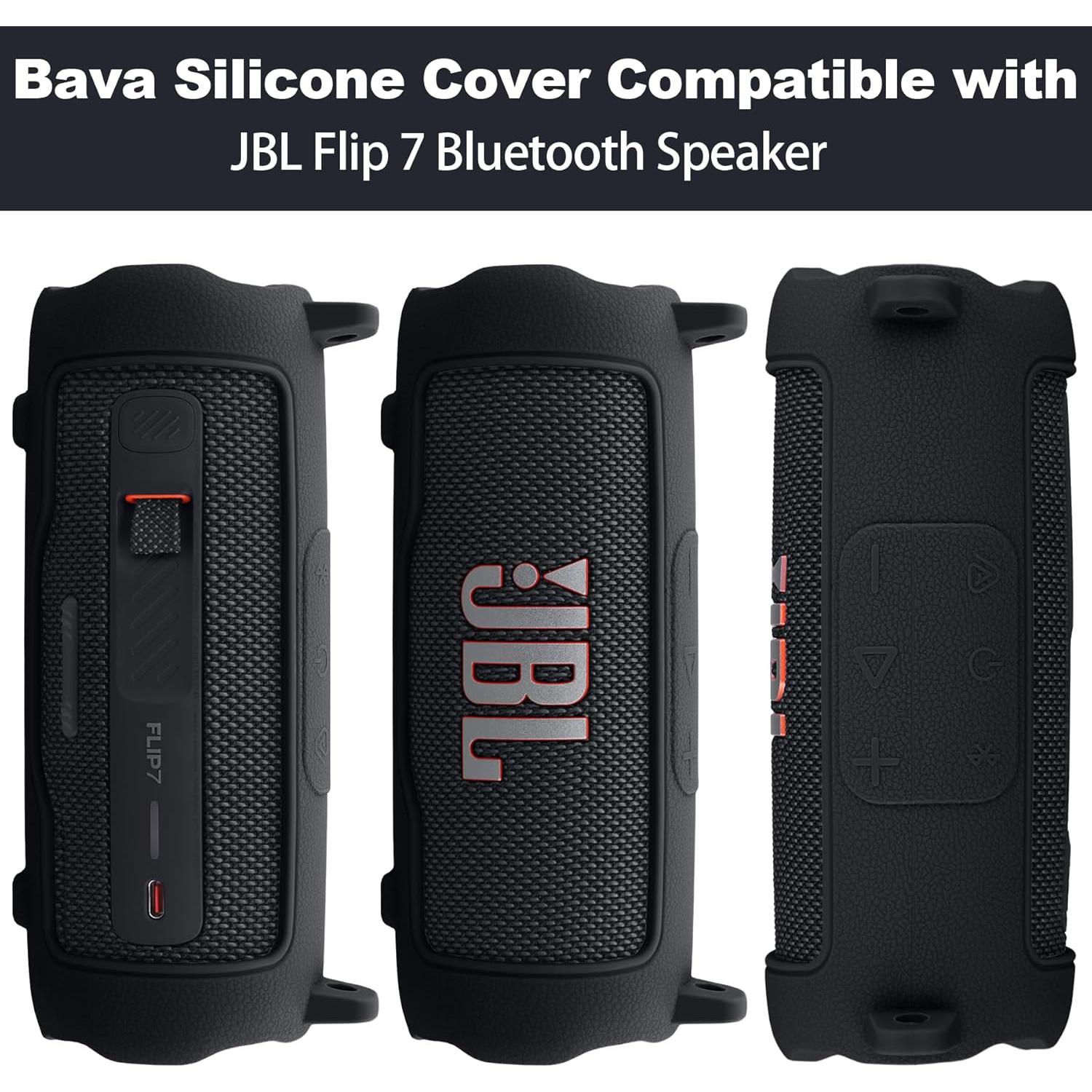 Funda de Silicona Baval para JBL Flip 7 - Cubierta Negra