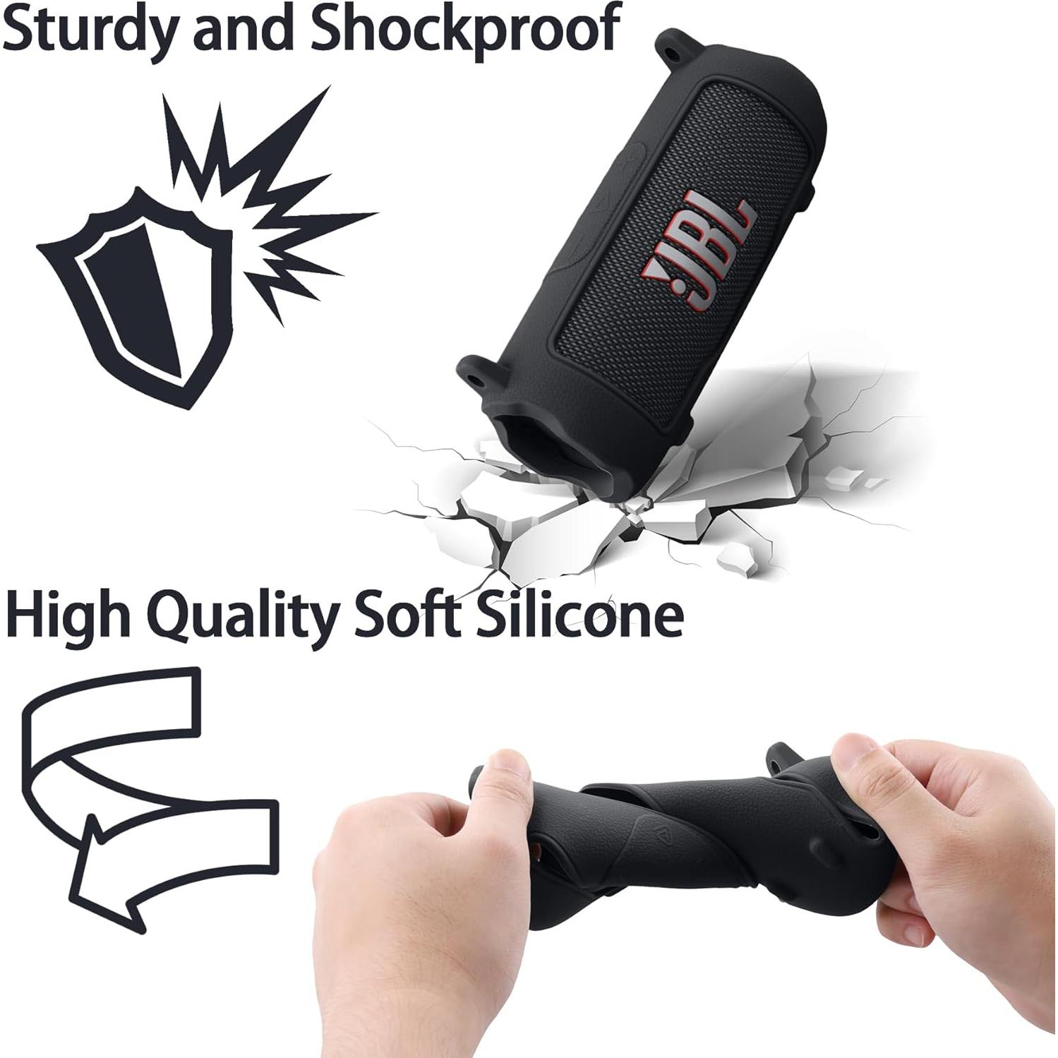 Funda de Silicona Baval para JBL Flip 7 - Cubierta Negra