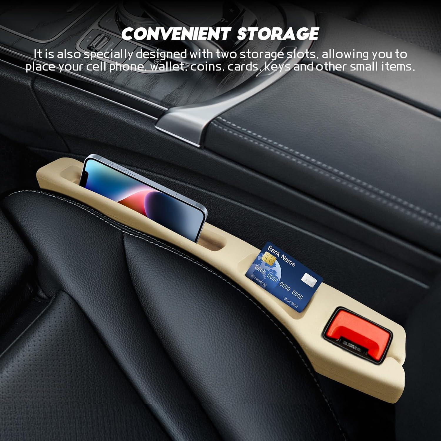 Hovom Organizador de Relleno Espacio Asientos Automóvil 2 Pcs Beige