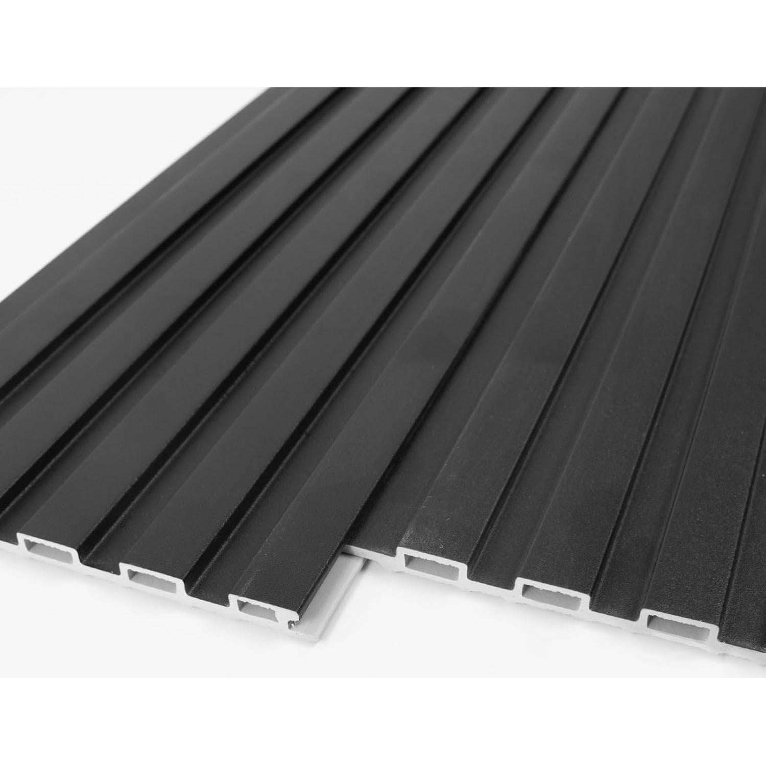 Paneles de Wainscoting WPC Art3d 16 Piezas 309.88x38.10cm Negro