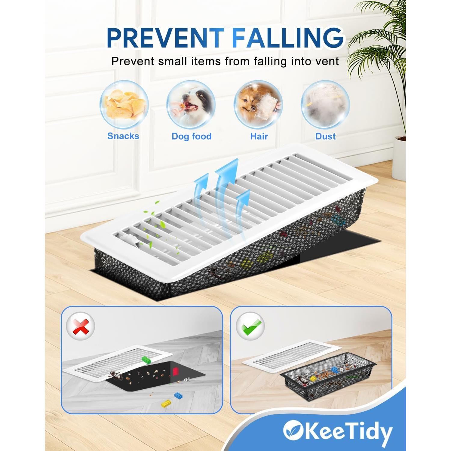 Red de Pantalla para Ventilación de Suelo KeeTidy 4"x10" 3 Paquetes