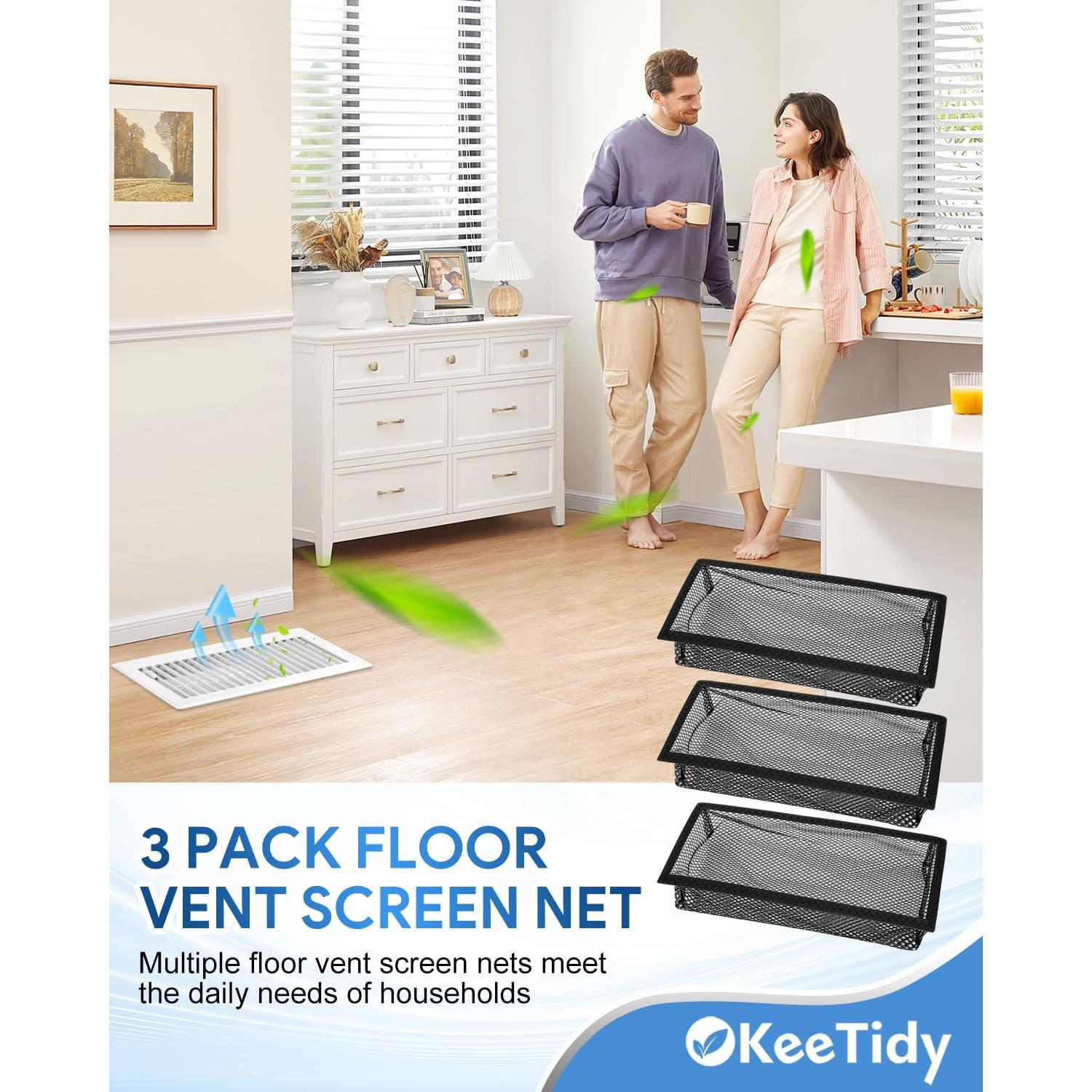 Red de Pantalla para Ventilación de Suelo KeeTidy 4"x10" 3 Paquetes