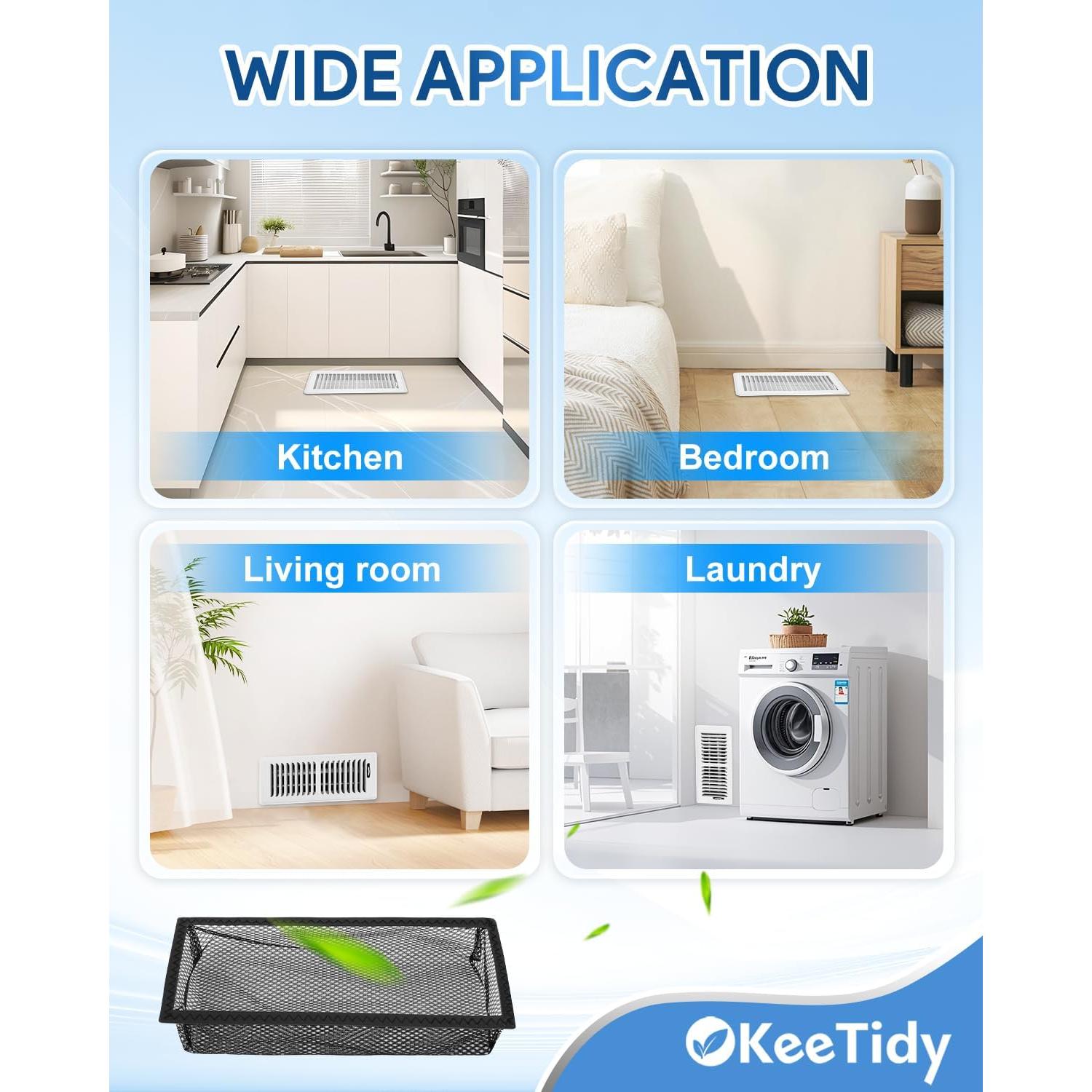 Red de Pantalla para Ventilación de Suelo KeeTidy 4"x10" 3 Paquetes