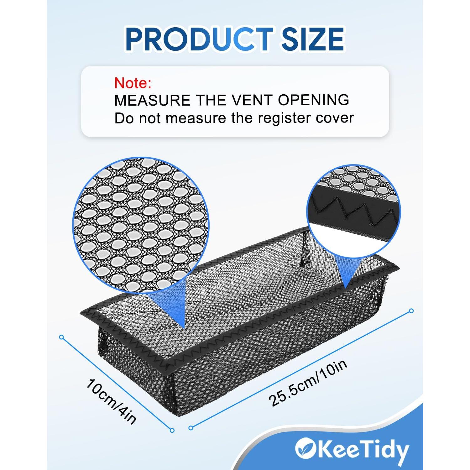 Red de Pantalla para Ventilación de Suelo KeeTidy 4"x10" 3 Paquetes