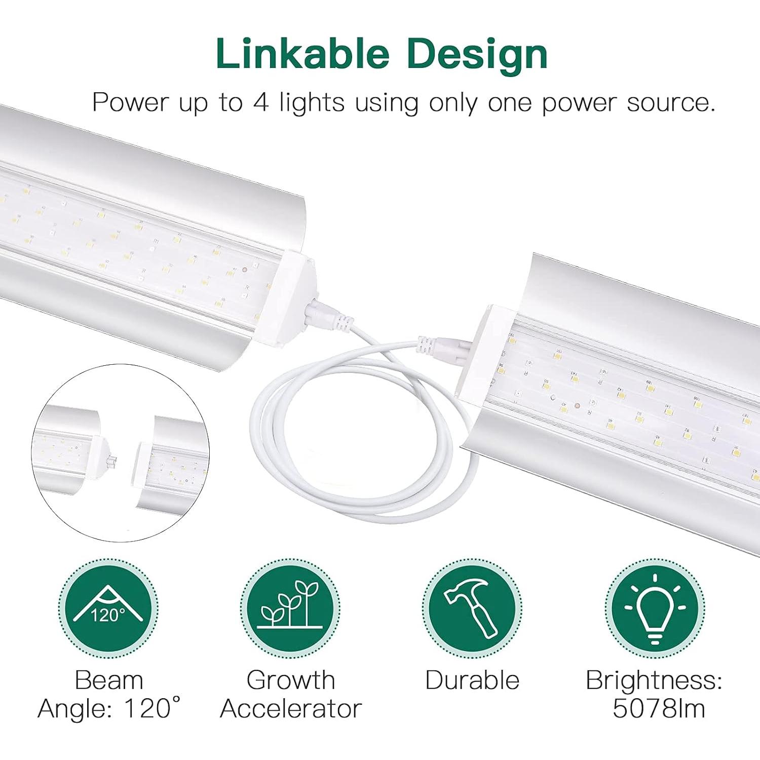 Luz de Cultivo LED SZHLUX 2FT 80W Espectro Completo para Plantas