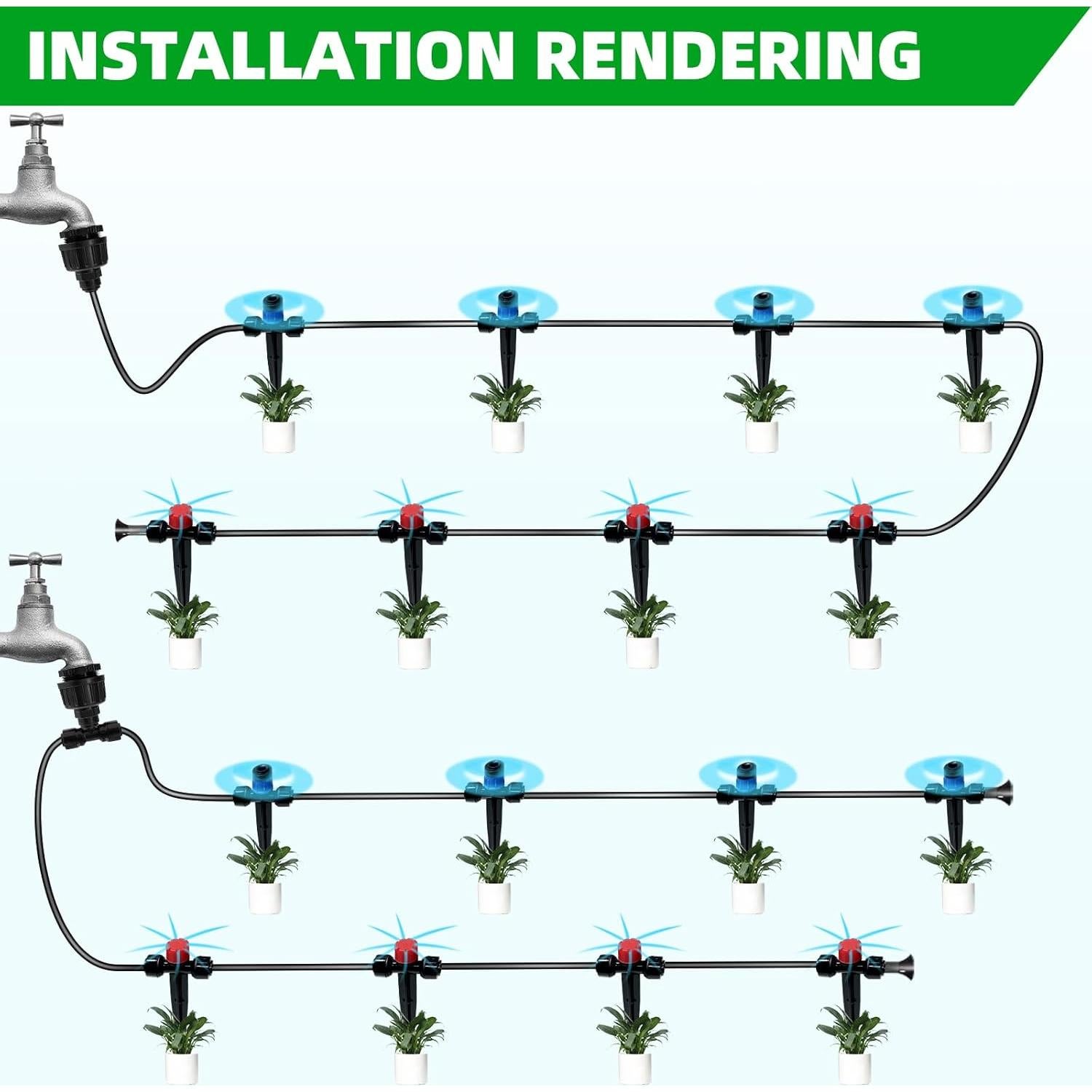 Sistema de Riego por Goteo 15.24 m Thiswing con Conectores Rápidos