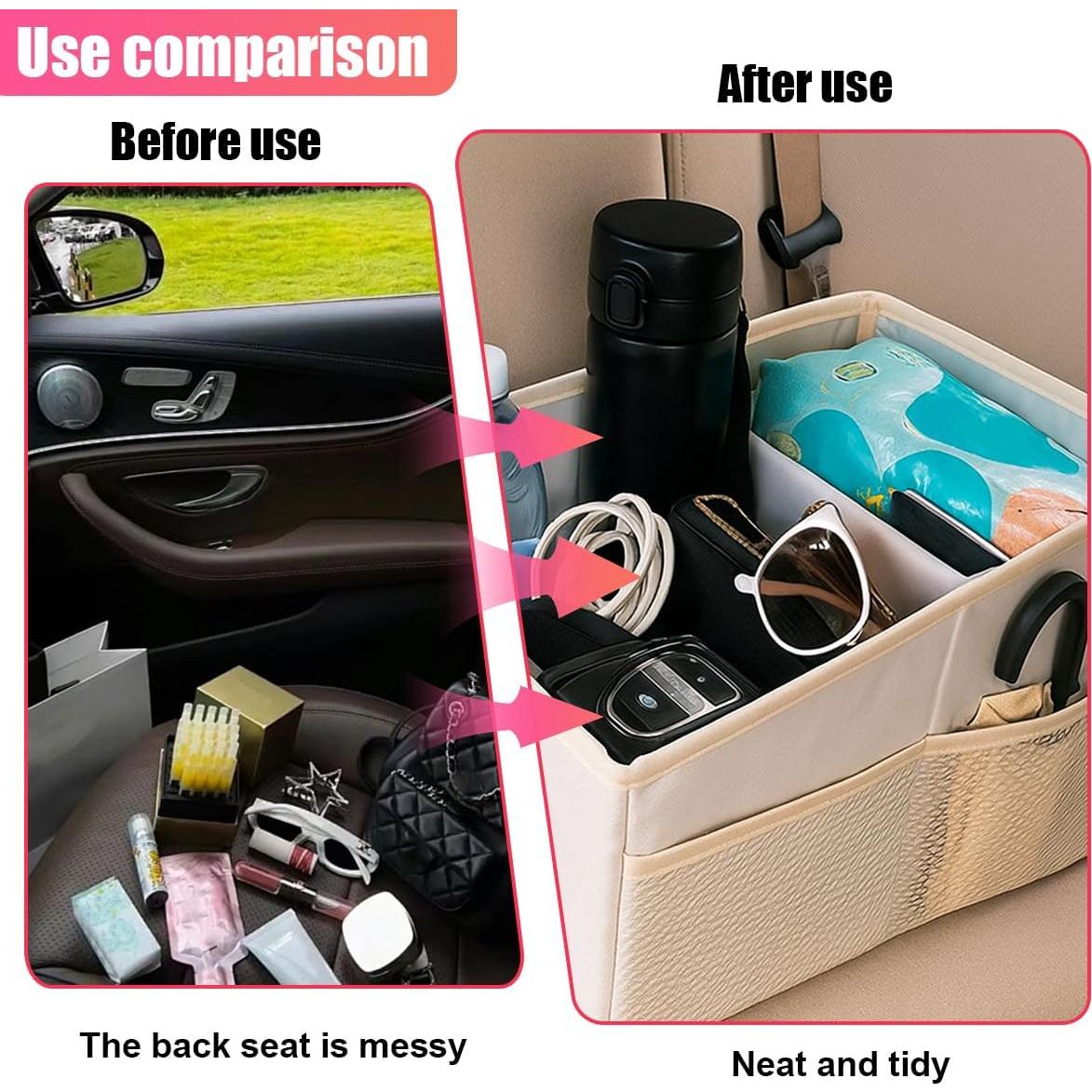 Organizador de Asiento de Coche ZIMISI Beige 32.3x24cm