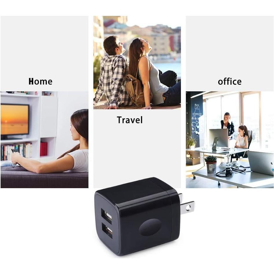 Cargador de Pared USB Doble UorMe 2.1A 5V Paquete de 5