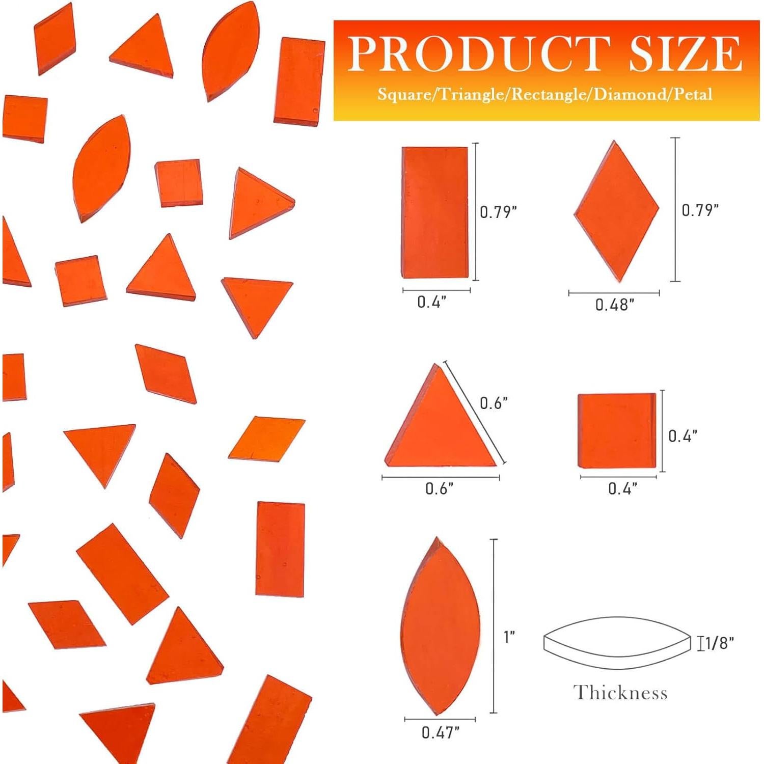Azulejos de Mosaico de Vidrio Templado LITMIND Naranja 240 Piezas
