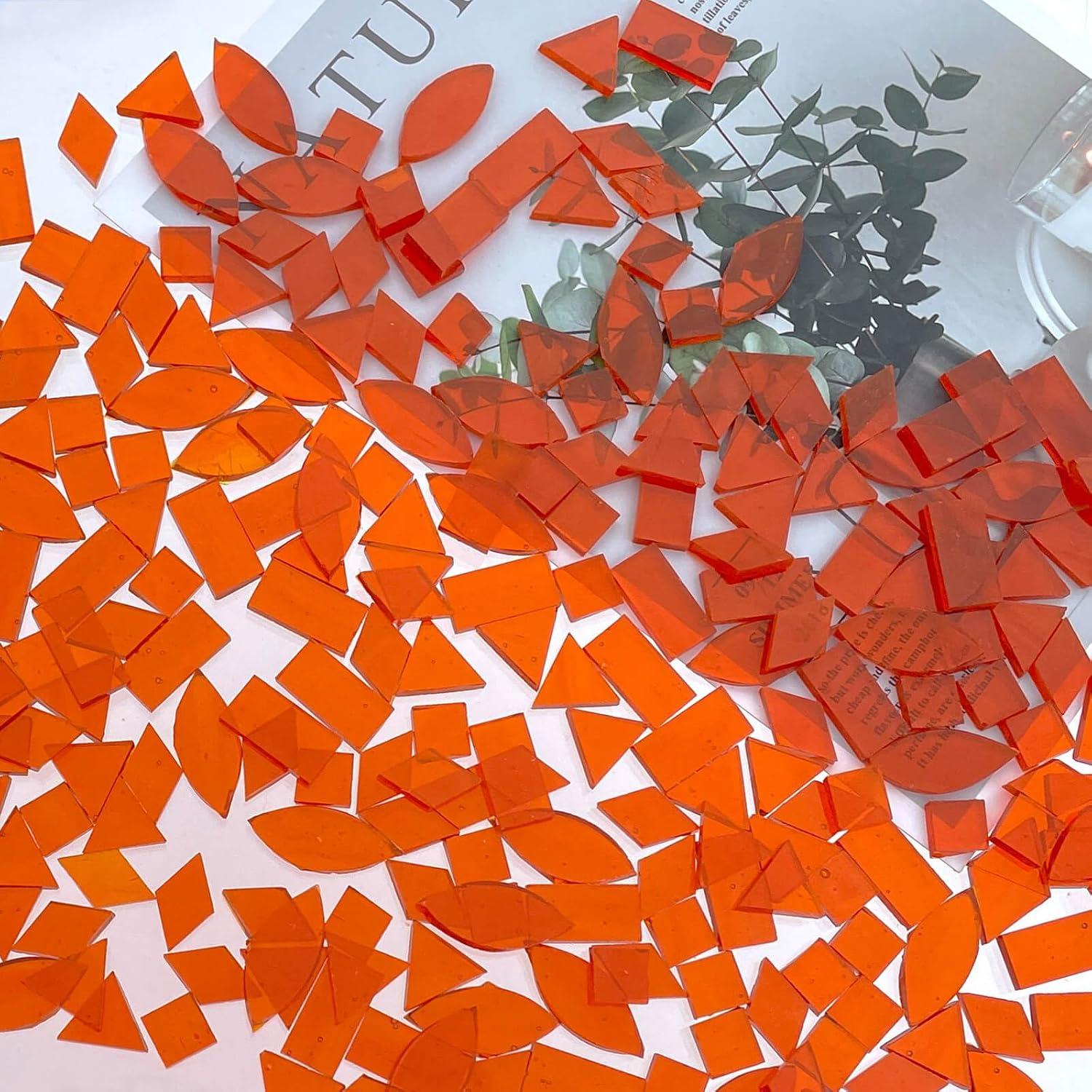 Azulejos de Mosaico de Vidrio Templado LITMIND Naranja 240 Piezas