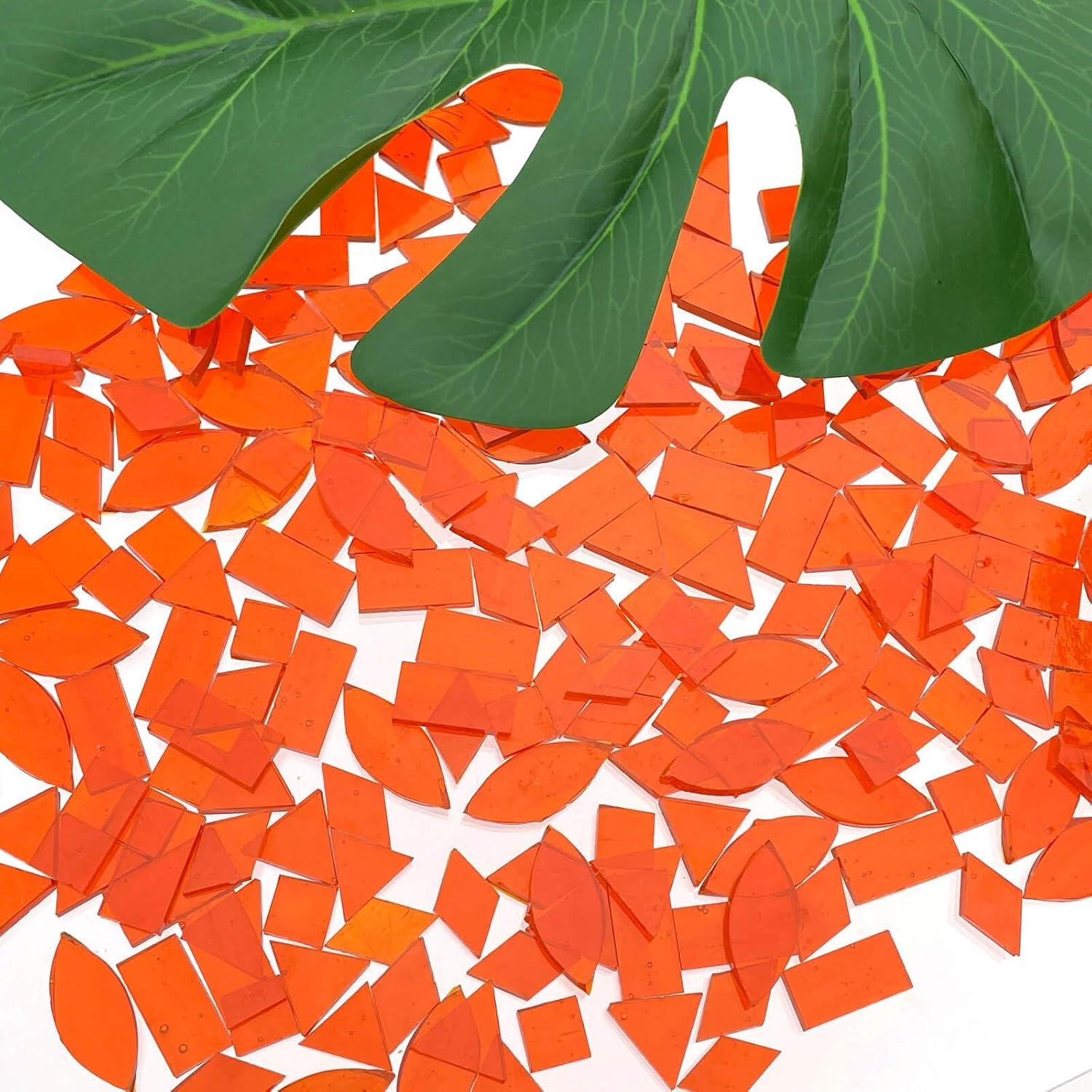 Azulejos de Mosaico de Vidrio Templado LITMIND Naranja 240 Piezas