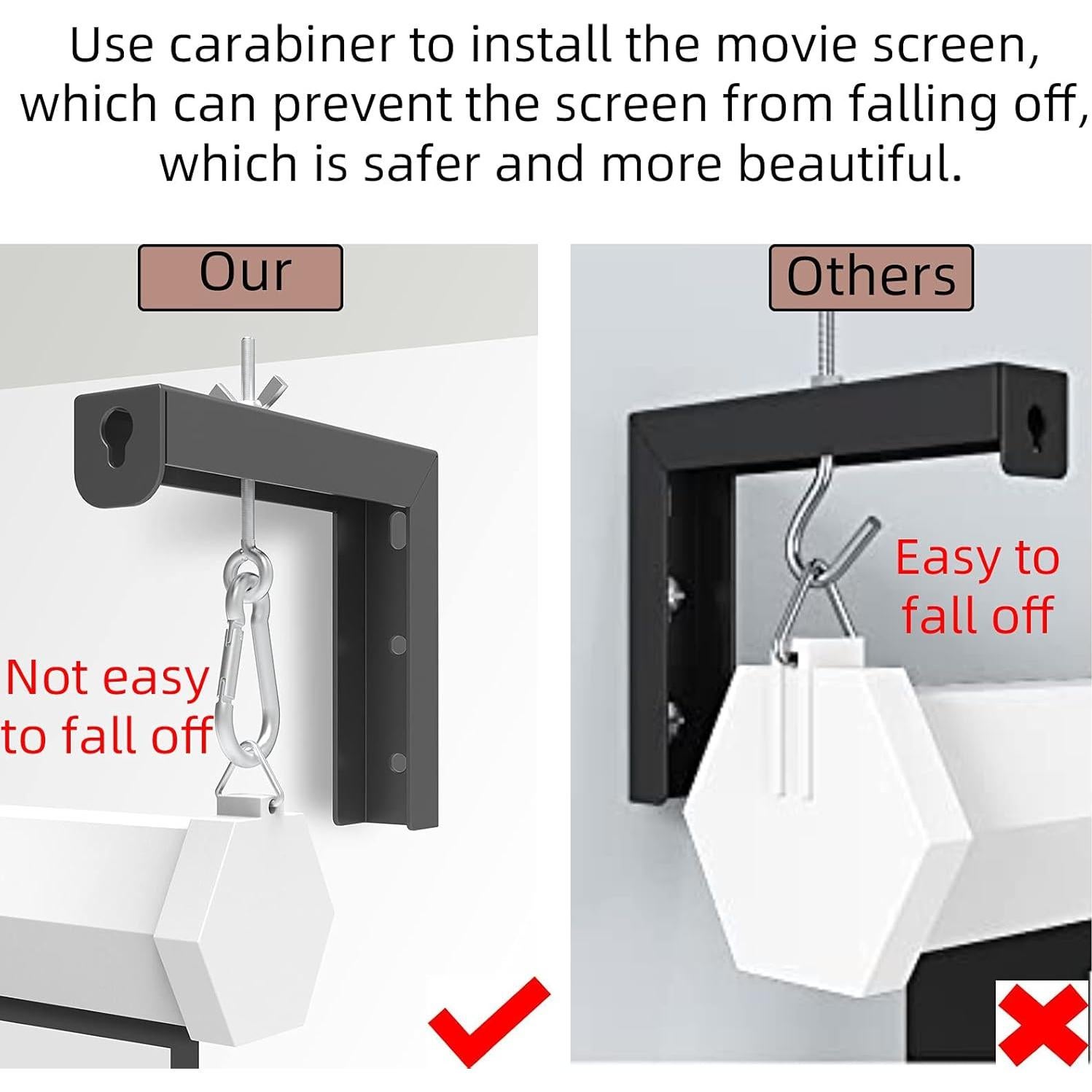 Soporte de Pared para Pantalla de Proyector Fhome Negro 6" Ajustable