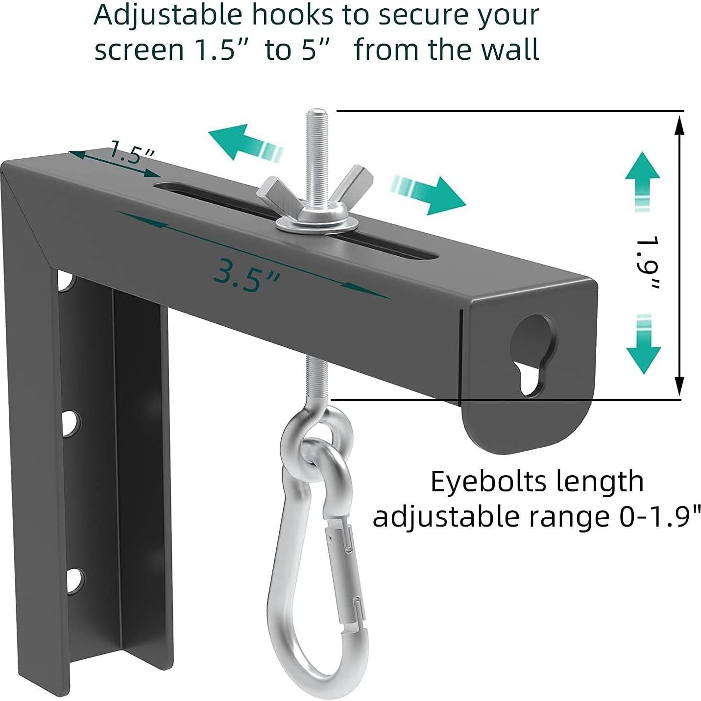 Soporte de Pared para Pantalla de Proyector Fhome Negro 6" Ajustable