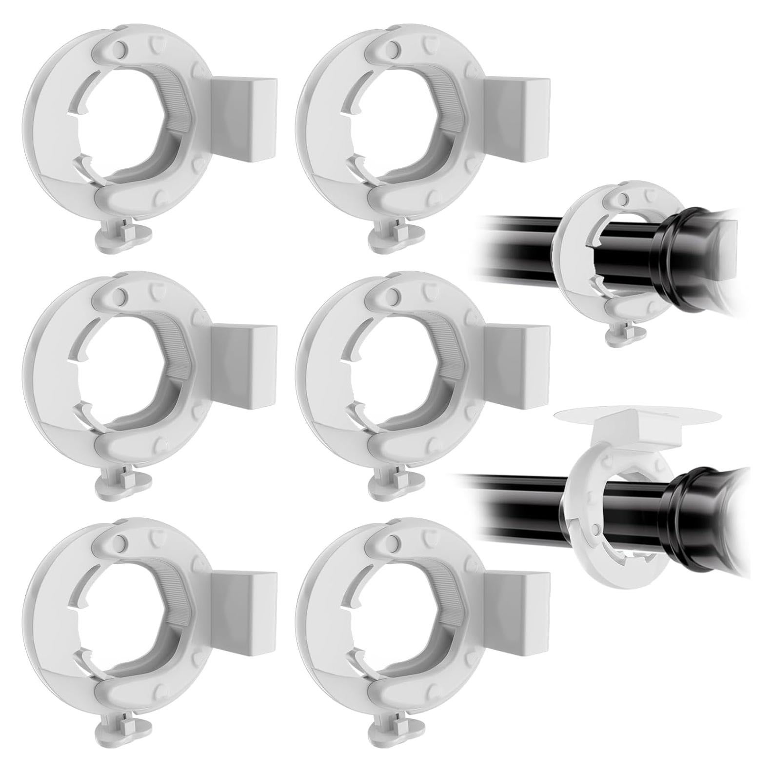 Soportes de Varilla de Cortina Adhesivos Havenest 6 Pcs Blanco