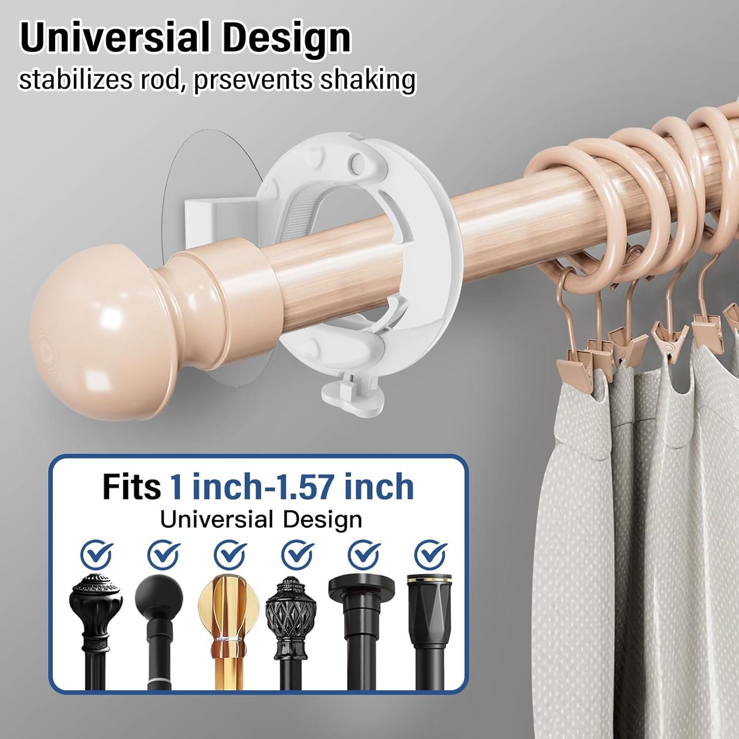 Soportes de Varilla de Cortina Adhesivos Havenest 6 Pcs Blanco