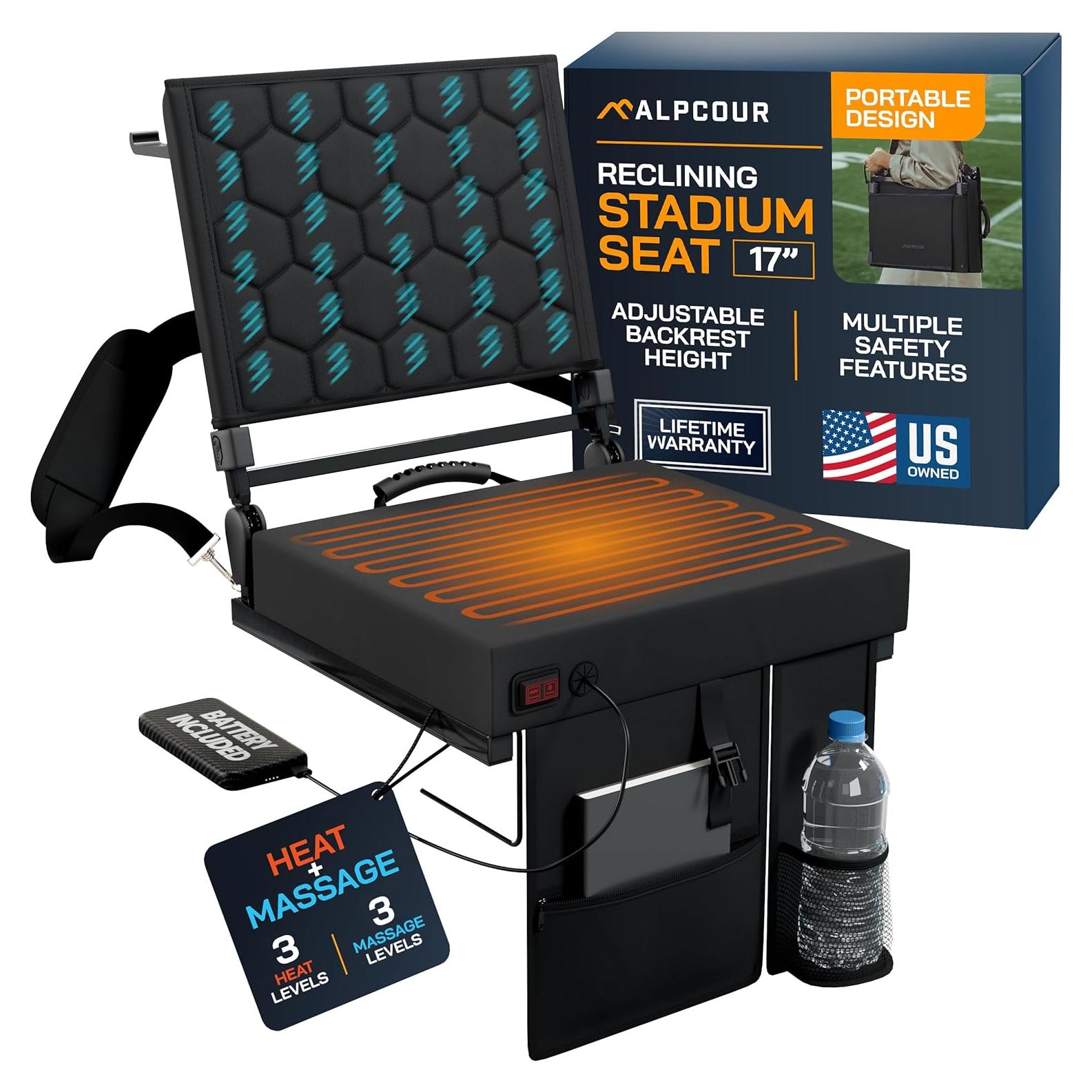 Asiento de Estadio Plegable Alpcour con Calefacción y Masaje